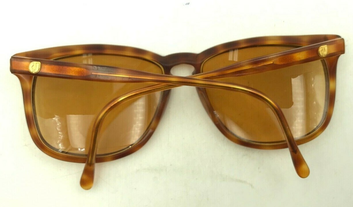 Vintage Charles Jourdan Brown Oval Horn-Rimmed Sunglasses FRAMES ONLY