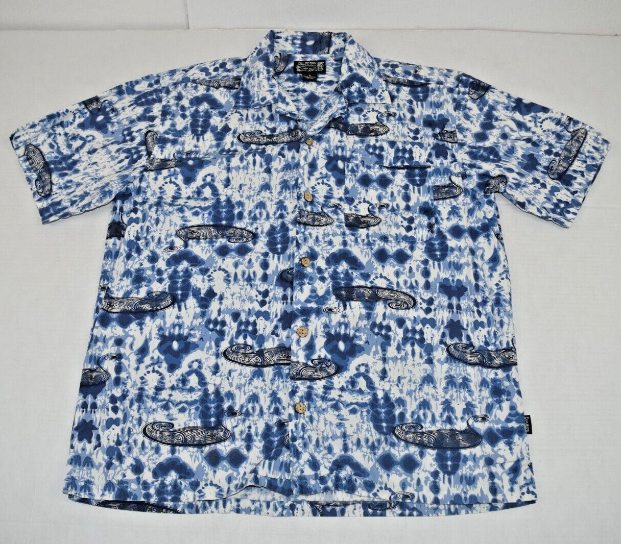 Vintage Guess Leisure Shirt Island Soul Size M 90s Blue White Black Soft Cotton