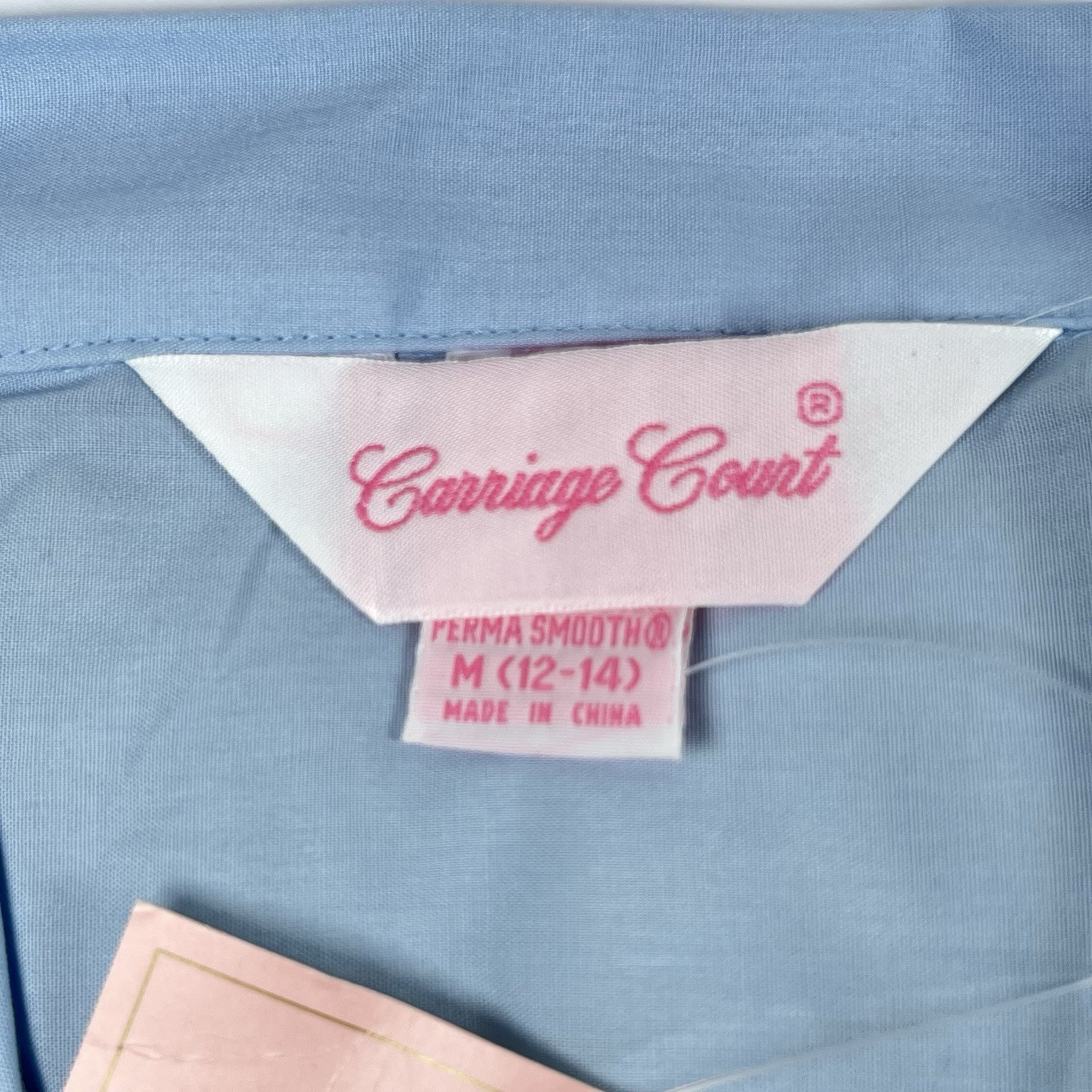 Vtg Sears Pajama Set Womens 12 Blue Notched Collar Piping New Old Stock Lounge