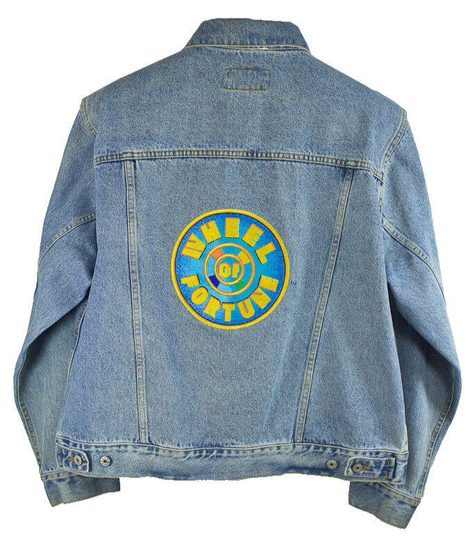Station Casino Wheel of Fortune Denim Jacket Size M Vintage 90’s Embroidered