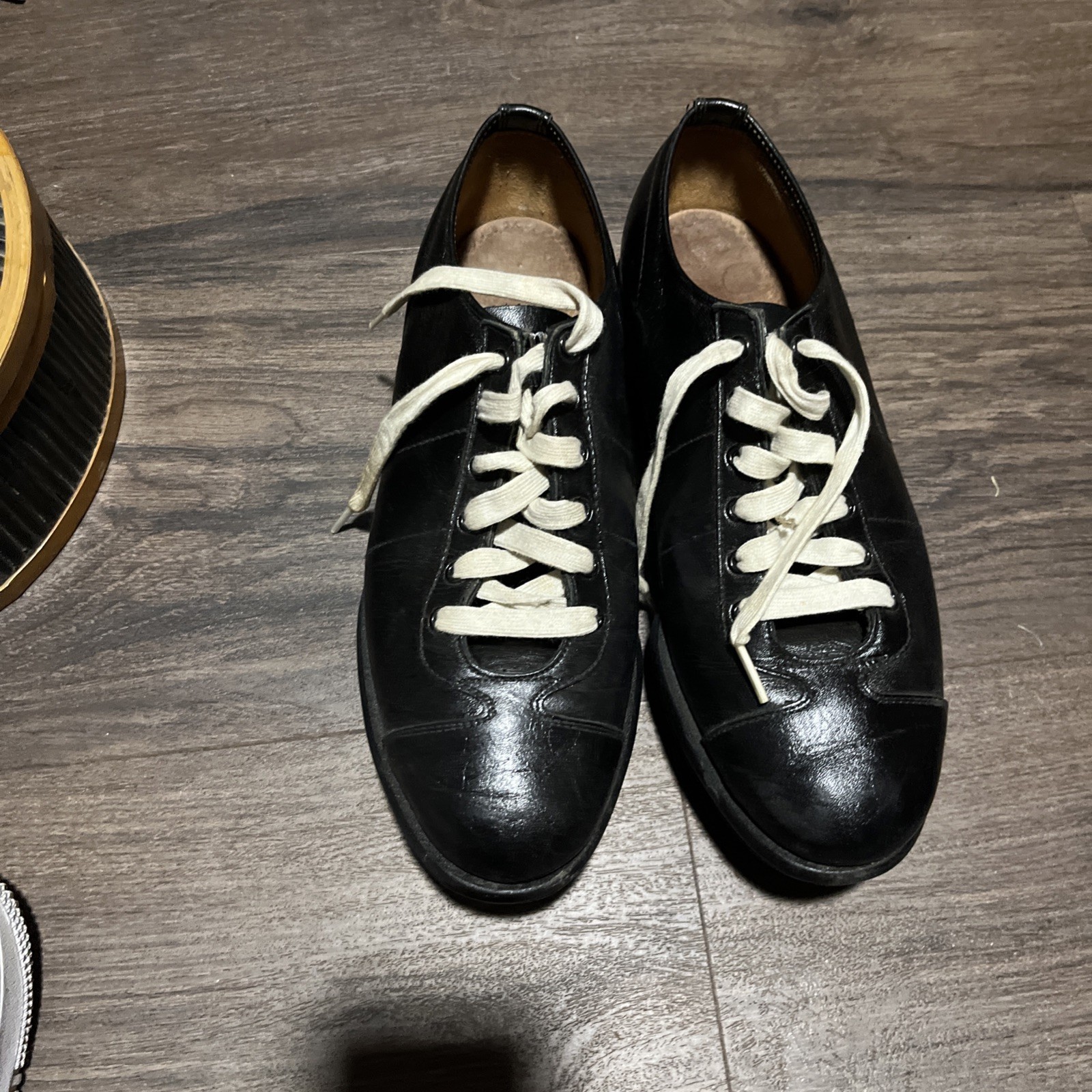 Wilson 1950s Vintage Athletic Baseball Shoes Black Leather Metal Cleats Size 10