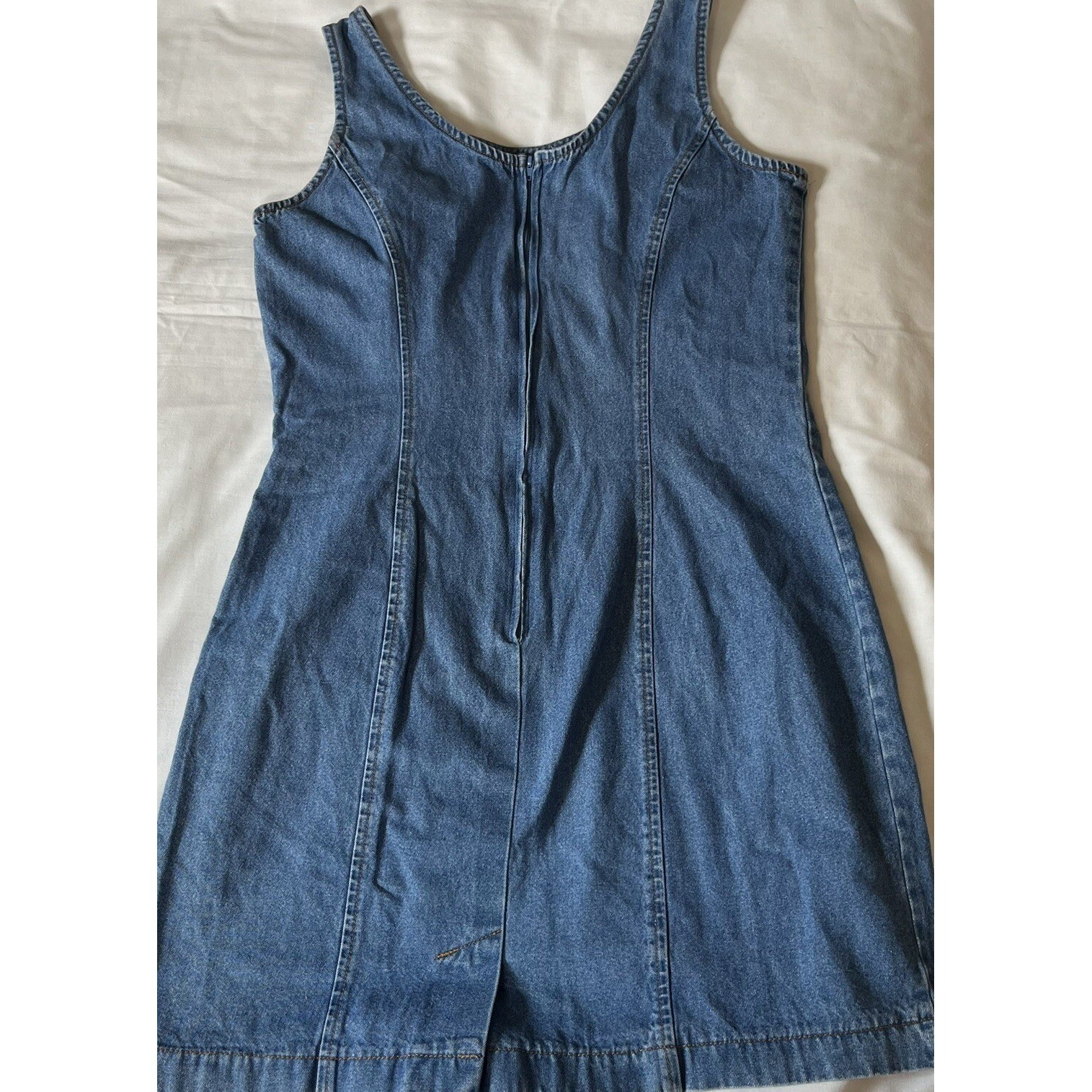 Vintage 90’s California Concepts Size 7 Denim Flower Dress Y2K Juniors Small