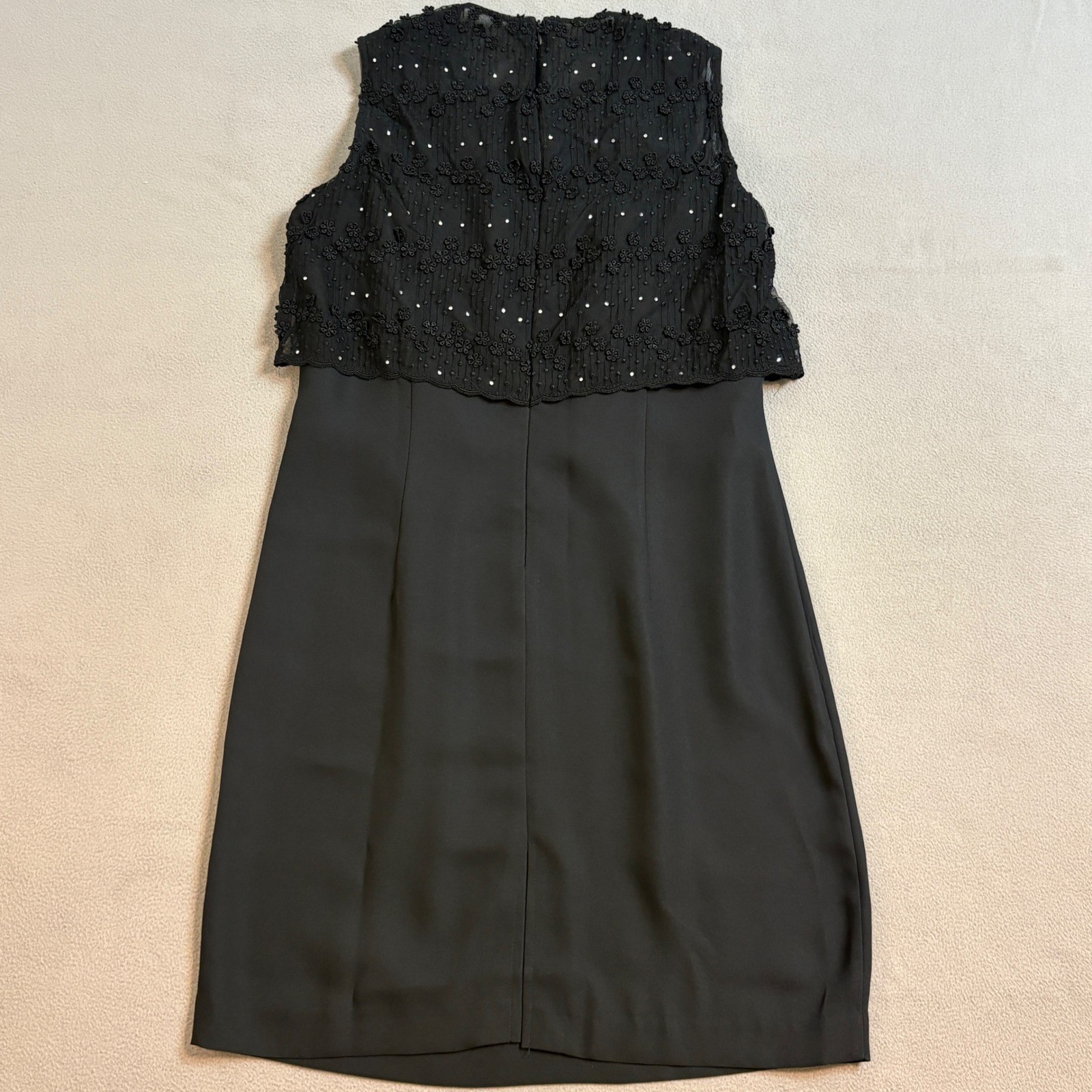 J.R. Nites by Caliendo Vintage Black Sequin Cocktail Dress Sleeveless Sz 14