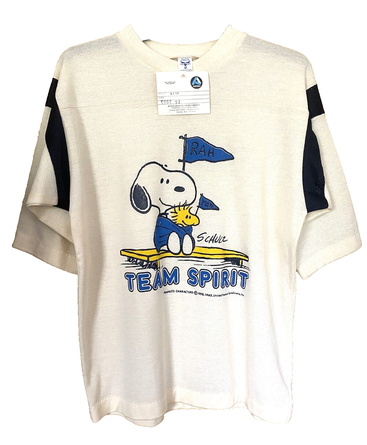 NOS VTG 1970-1980’s SNOOPY /WOODSTOCK *GO TEAM* ARTEX (NEW WITH TAG) TEE T-SHIRT