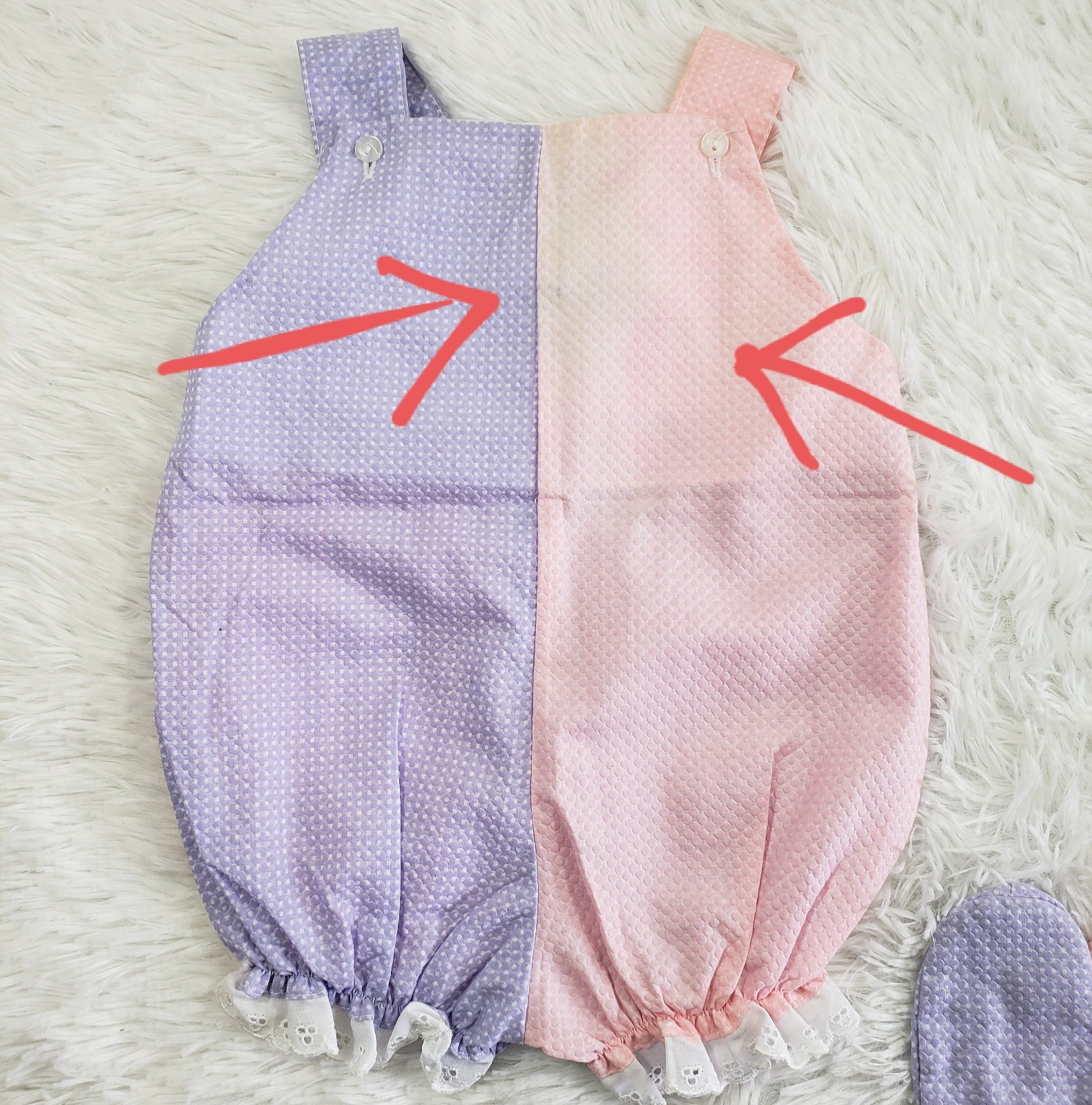 Vintage Girls Jumper Easter Bunny Romper Baby Infant 6-9 Months ’93 Pink Booties