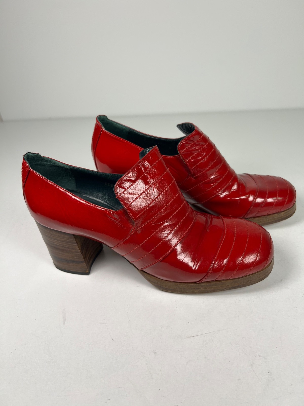 The Chelsea Cobbler 60s Red Patent Platform Shoes 8B