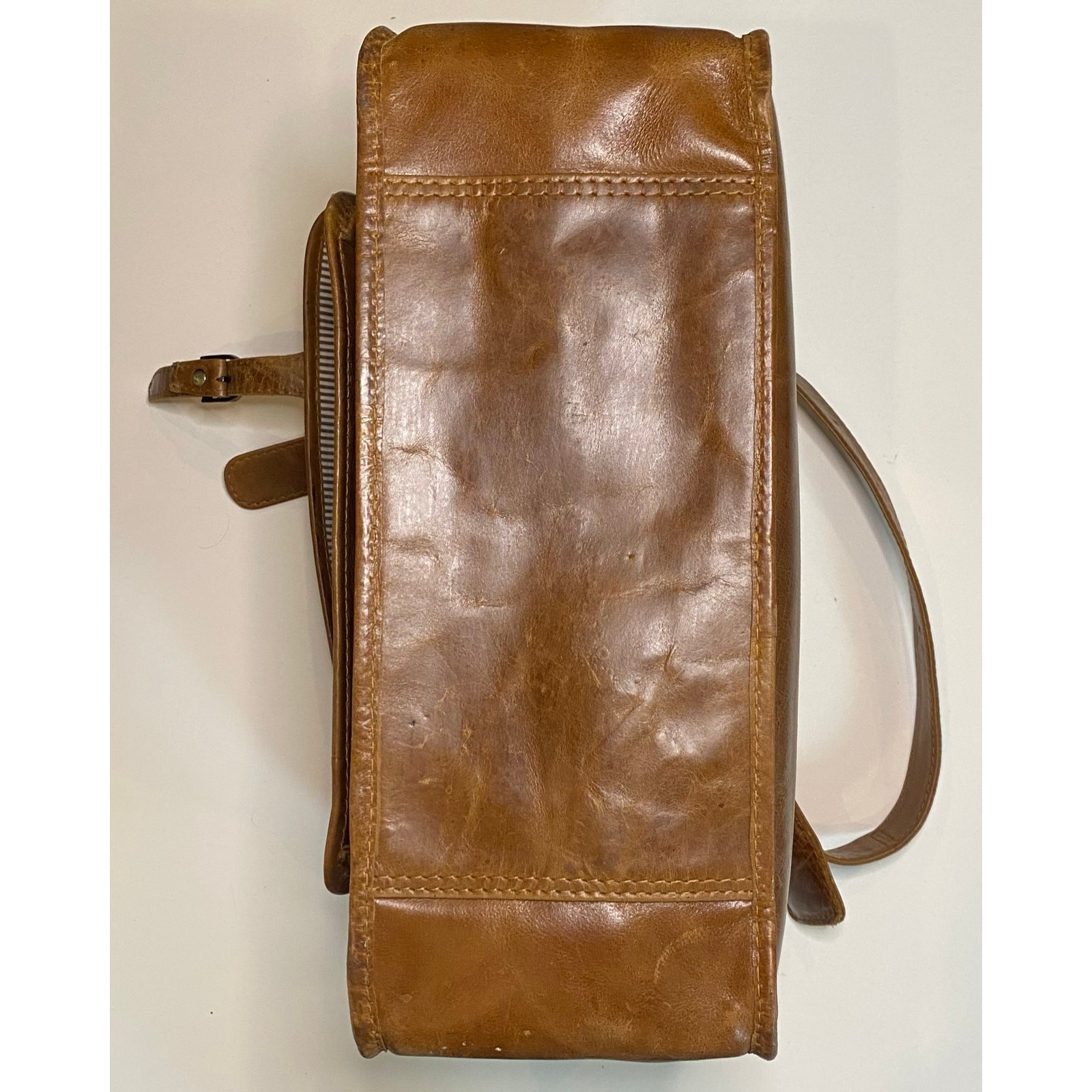 Vintage Brown Leather Satchel, Briefcase, Diaper Bag, Multi Purpose Shoulder Bag
