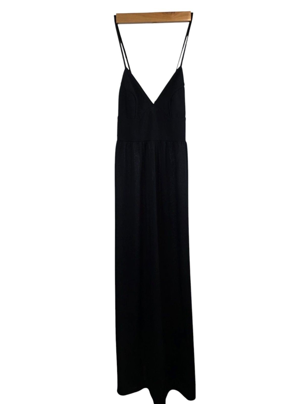 I Magnin Vintage Dress Womans *Extra Small Black Lightweight Maxi Retro Read