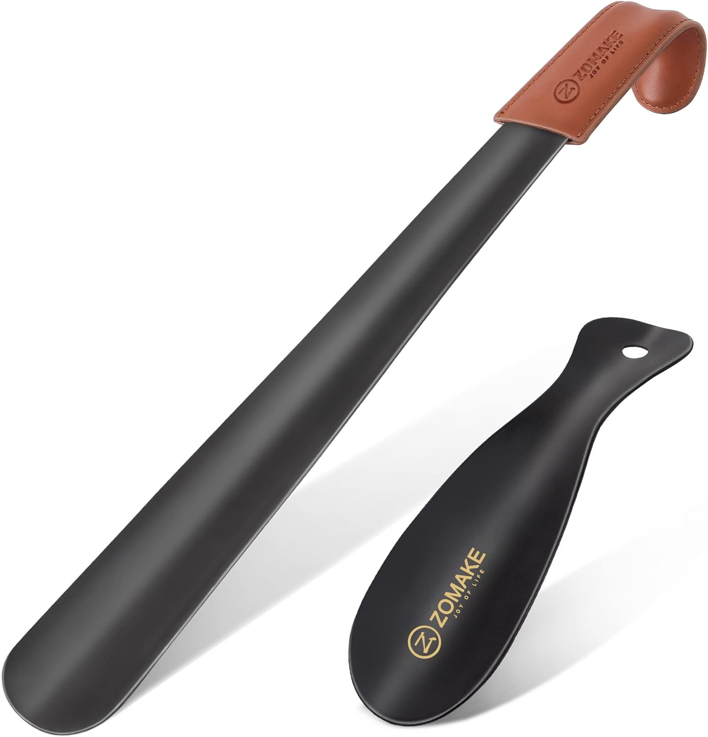 ZOMAKE Shoe Horn Long Handle for Seniors Men Women,Metal Long Shoehorn Boot Horn