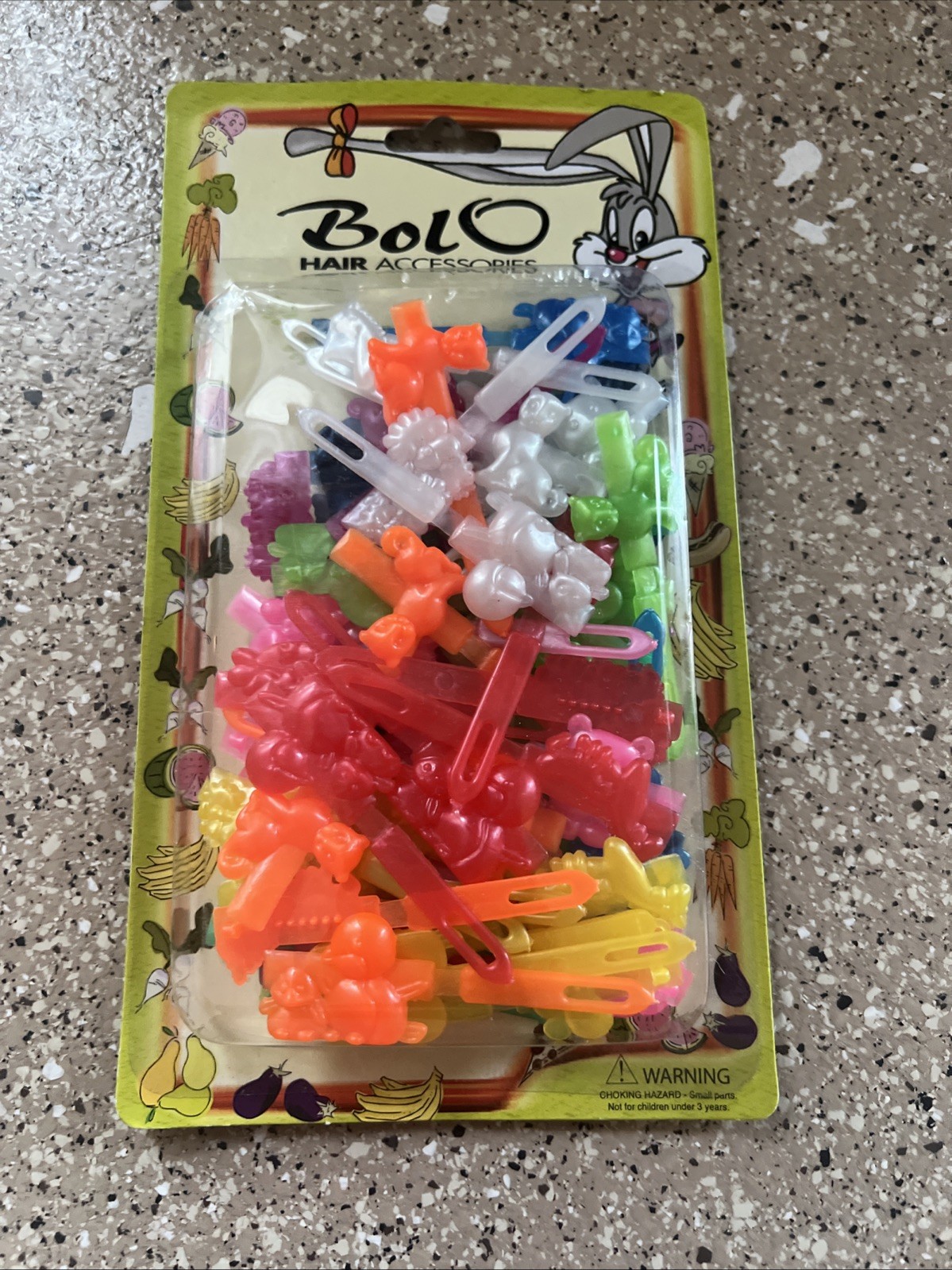 Bolo Vintage Hair Barrettes -Animals, Bears 90s New In Package