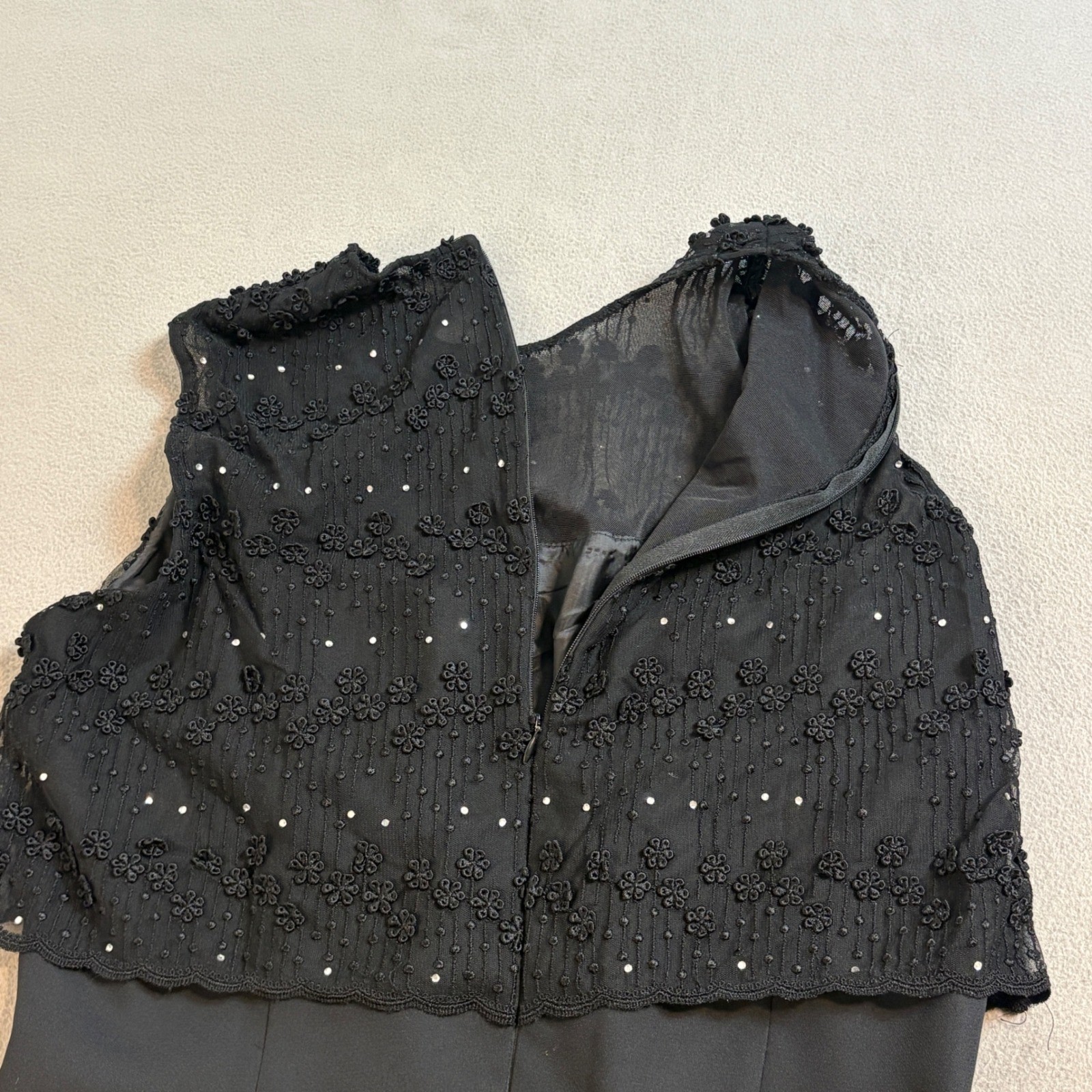 J.R. Nites by Caliendo Vintage Black Sequin Cocktail Dress Sleeveless Sz 14