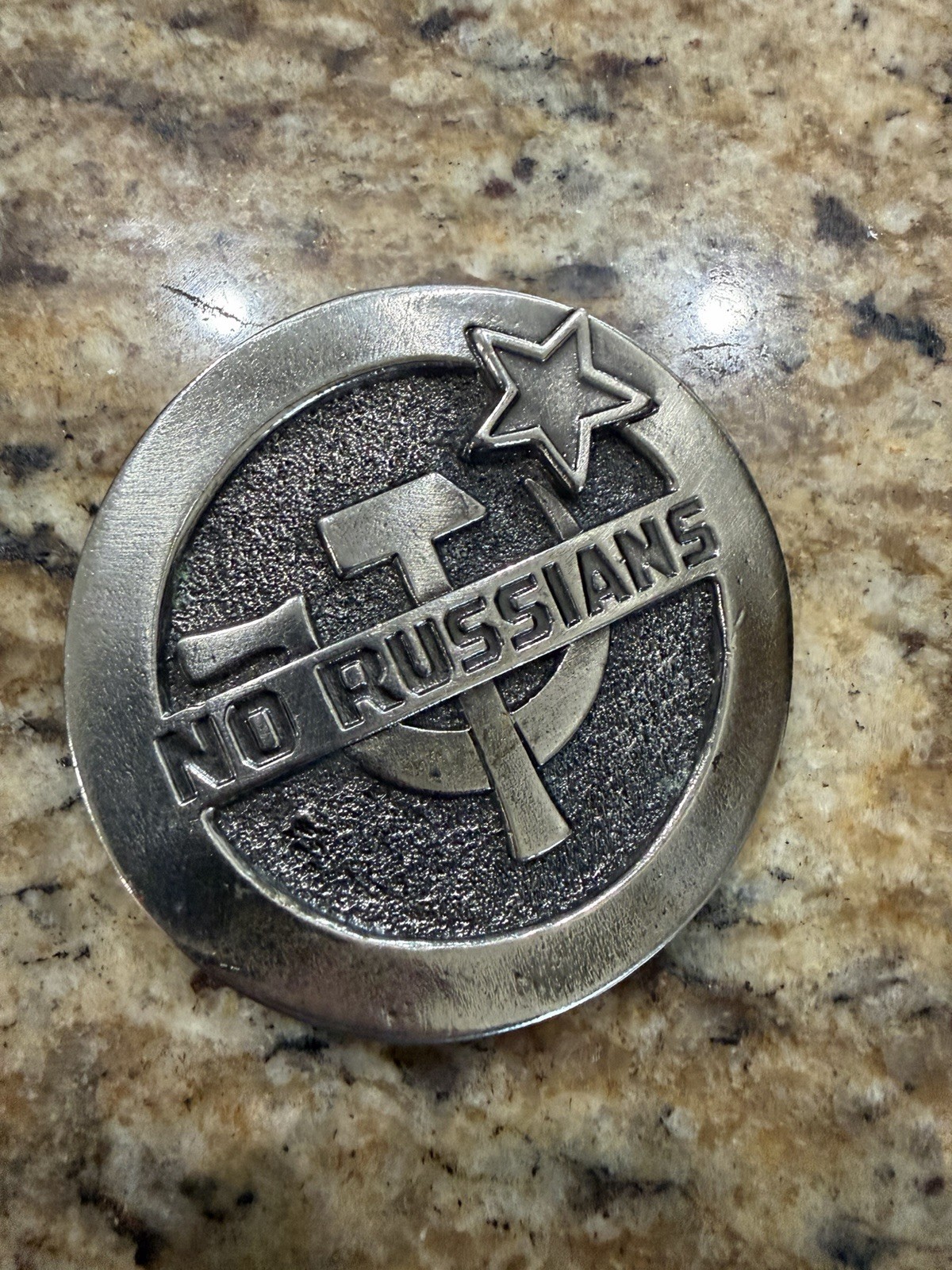 Vintage Belt buckle. The Great American Buckle Company. No Russians. Serial 927