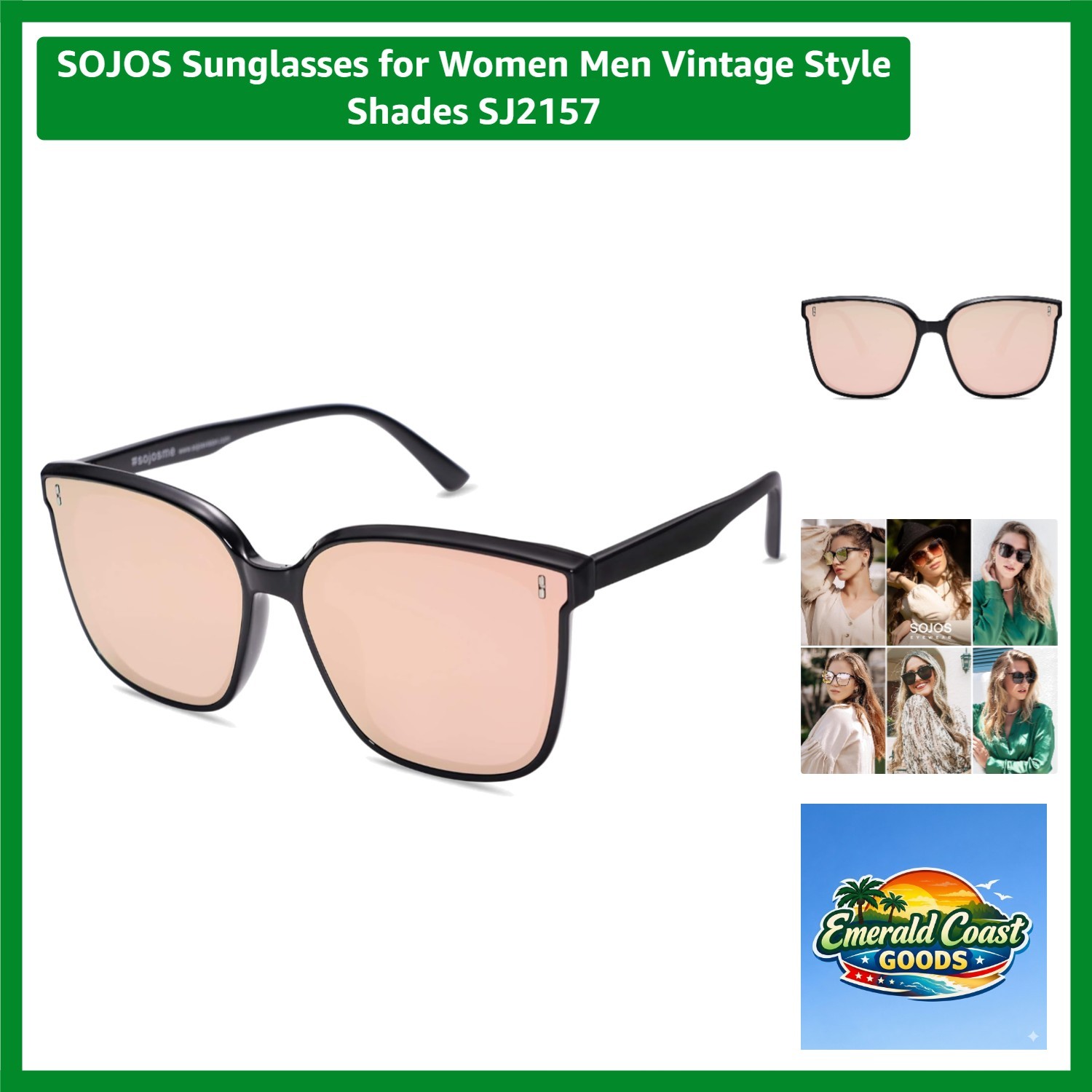 Chic Black & Pink Vintage Shades – UV400 Protection Sunglasses for All Occasions