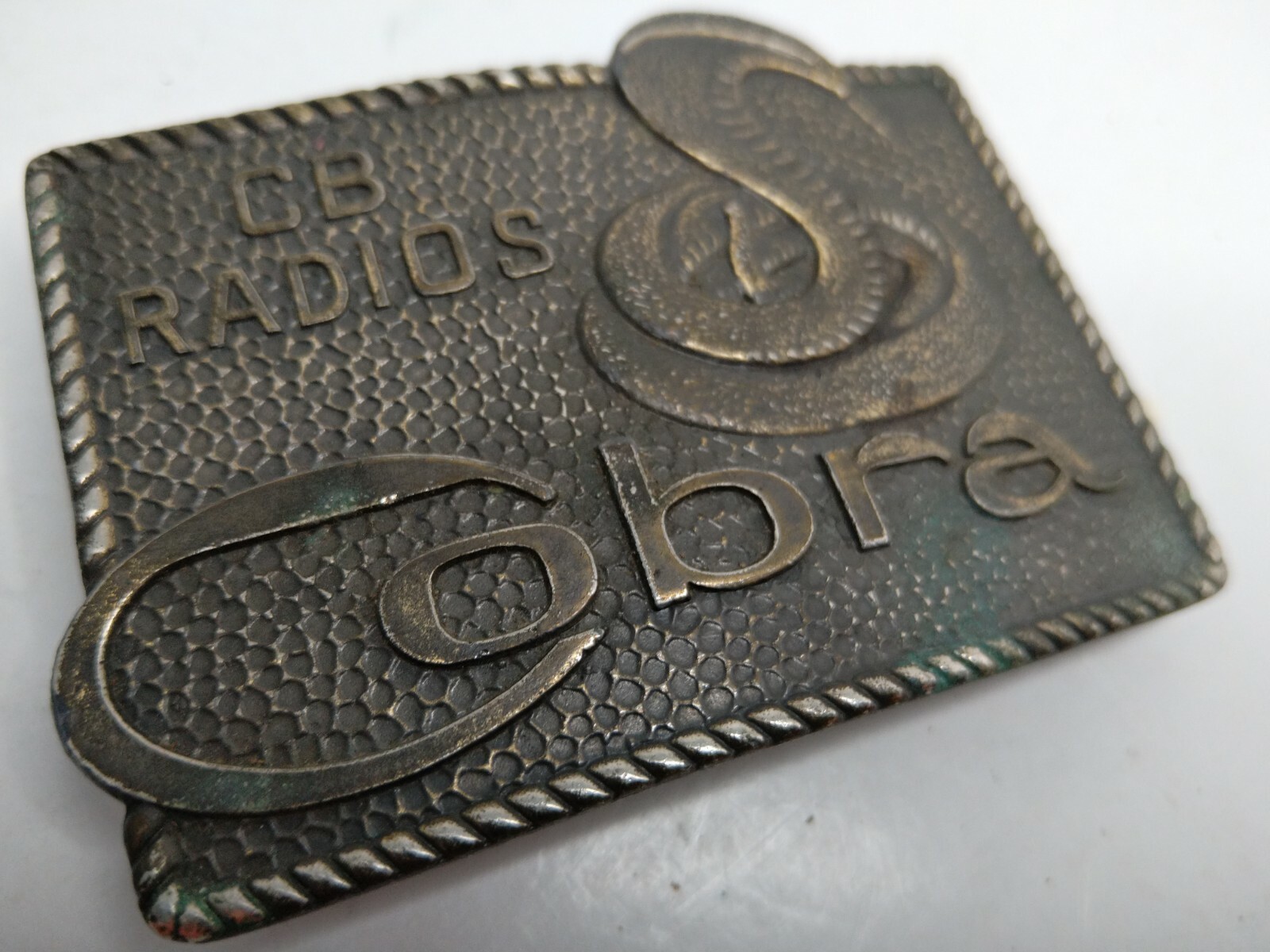 Vtg 70’s LEWIS BUCKLES OF CHICAGO Brass COBRA CB RADIOS Trucker Belt Buckle