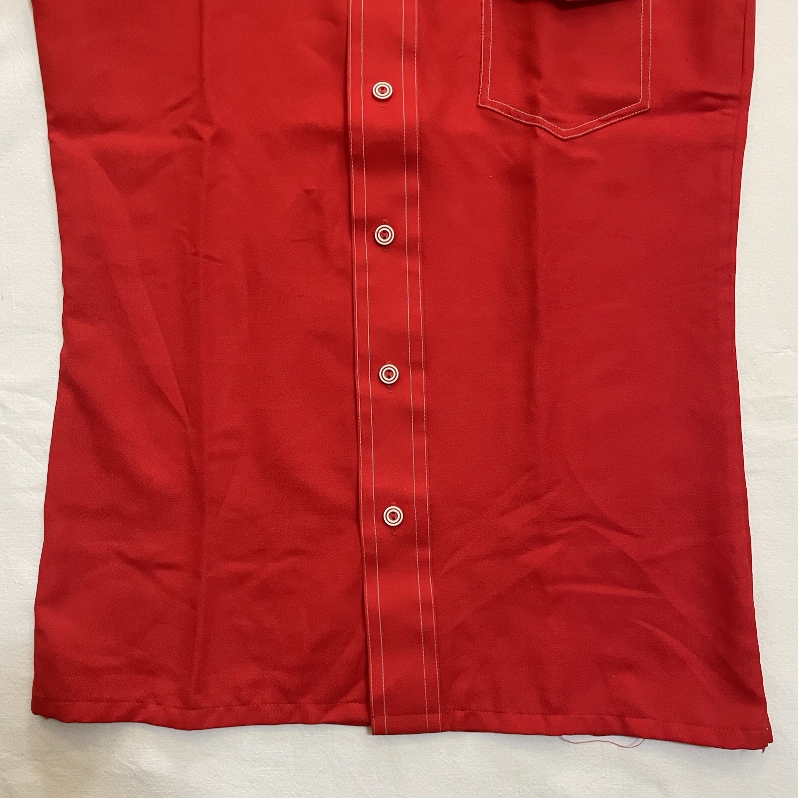 Vintage Marshall Field & Co Conway Sportswear Men’s Red Button Shirt White Trim