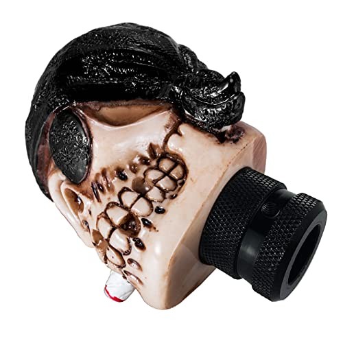 One-Eyed Pirate Style Gear Lever Shift Stick Handle Car Racing Skeleton Black 1