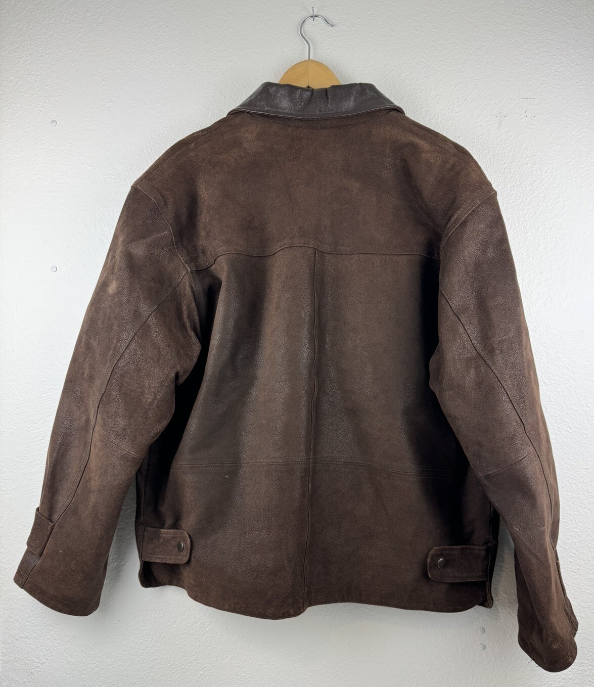 Vintage Duncan Row Brown Leather Hunting Work Jacket 3 Pockets