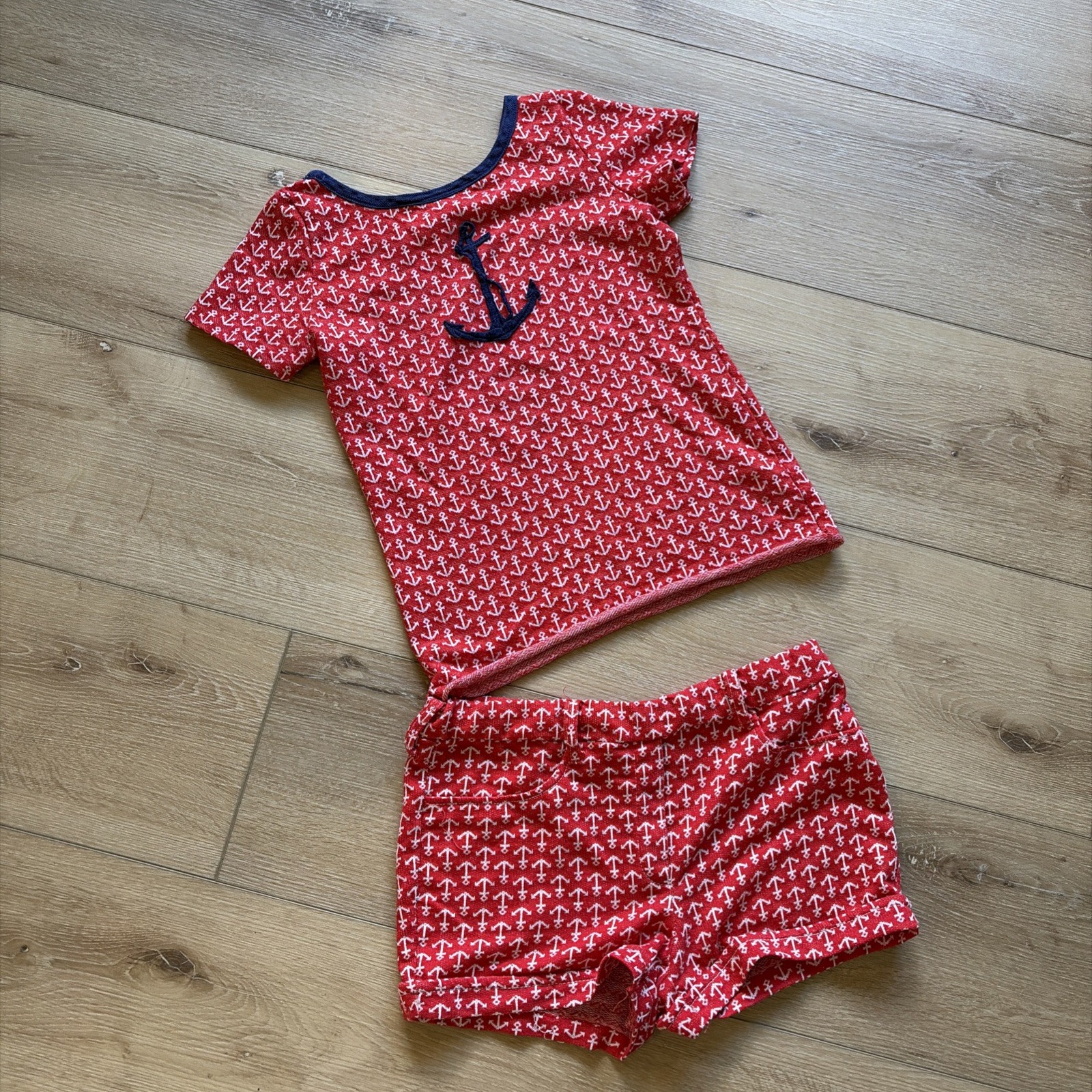 60s Womens Two Piece Outfit Size XS? Vintage 70s USA Anchor Nautical 3 Piece