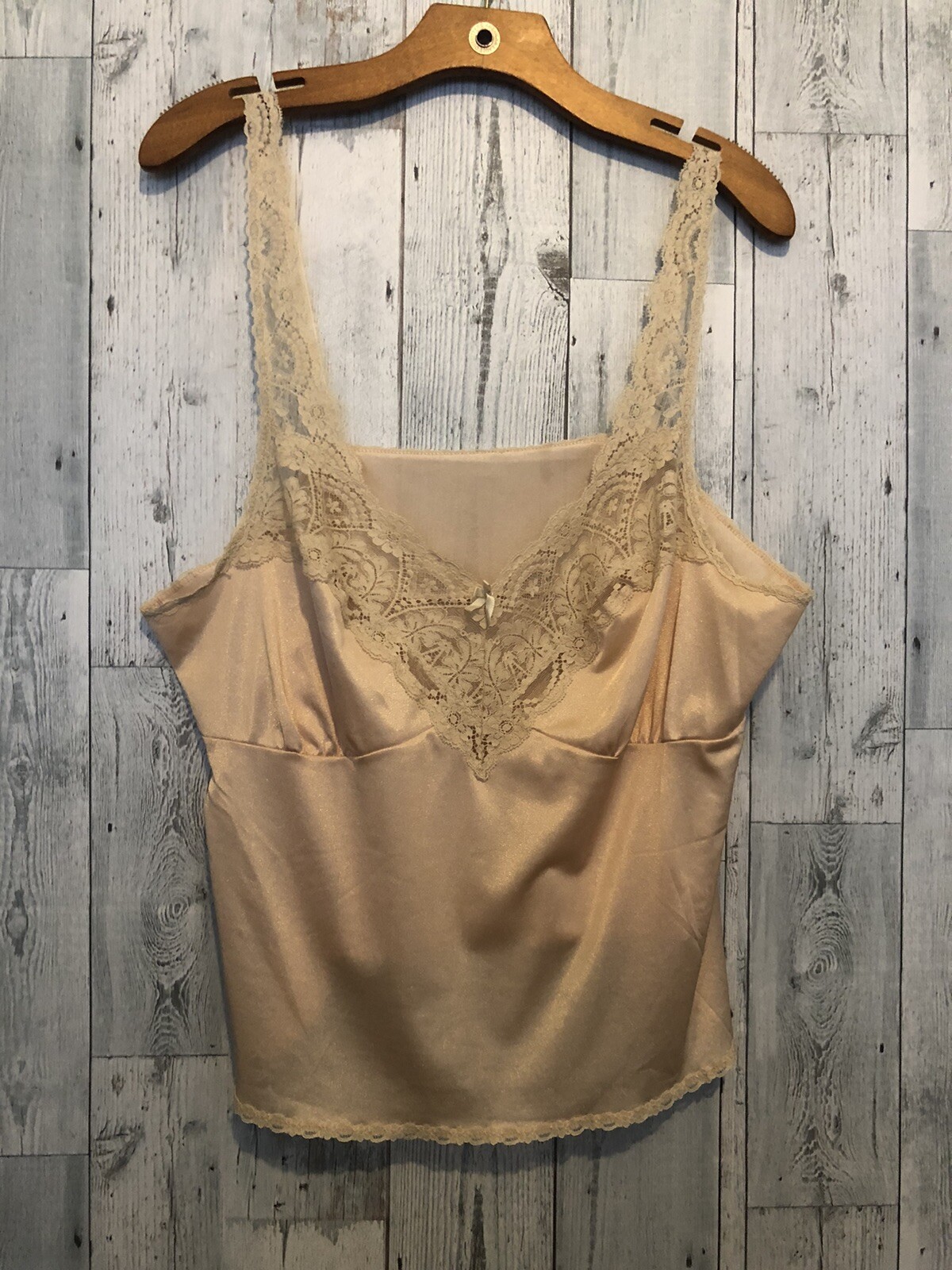 Camisole Slip Top Beige Vintage Size M-L Adjustable Straps