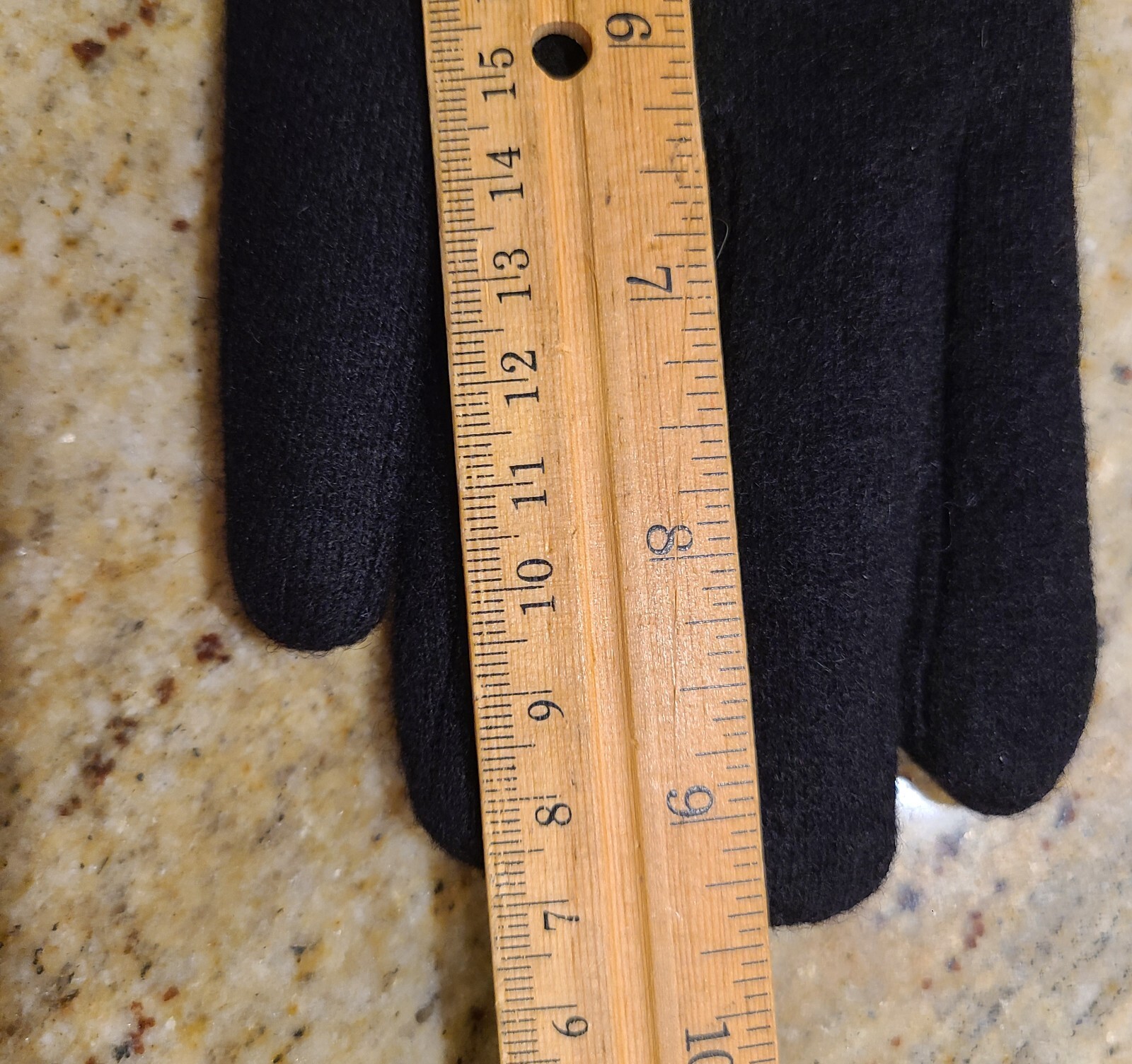 New! Size L XL Black Wool Tight Knit Leather Wrist Velvet Lined 9.5″ Gloves
