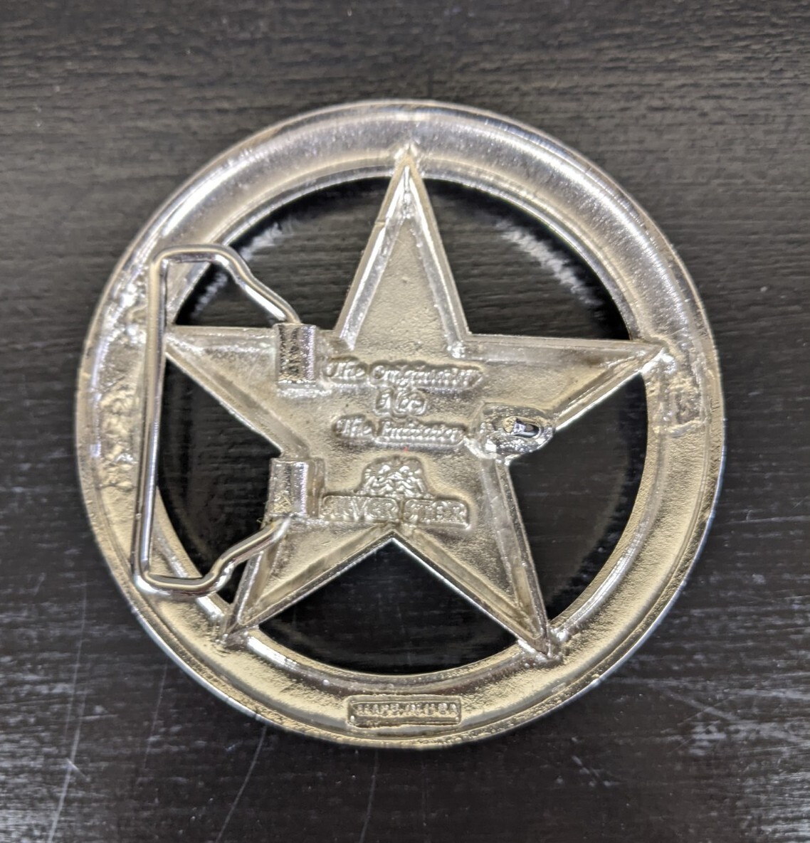 Vintage Silver Star Belt Buckle Made In USA 3.5in