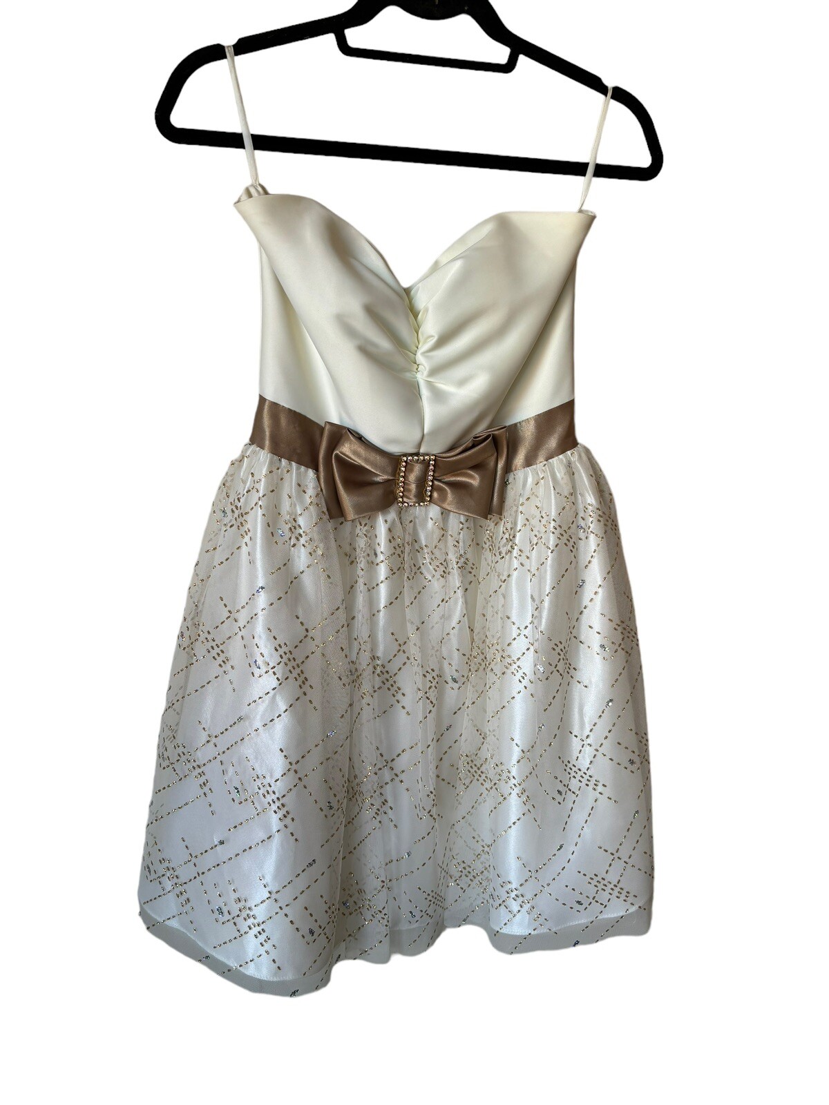 Jessica McClintock for Gunne Sax Sweetheart Neckline Fit and Flare Dress Bow