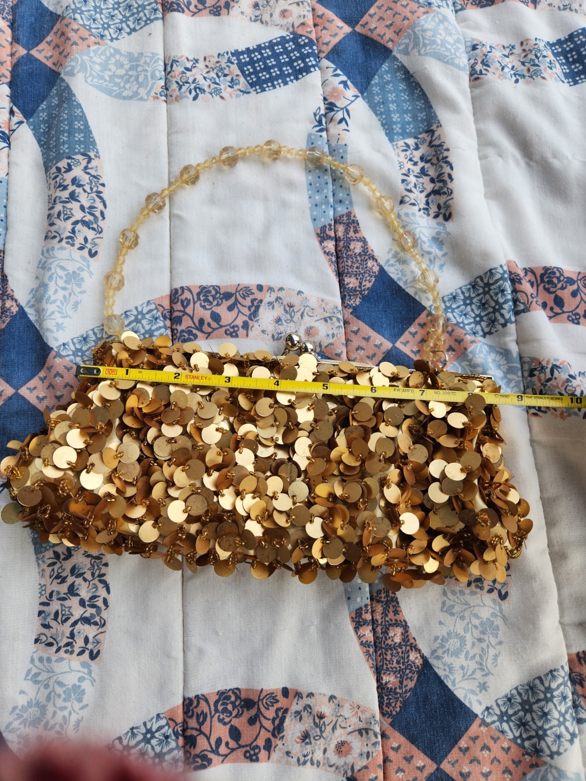 Vintage Gold Sequin Evening Clutch New Year’s Eve Party