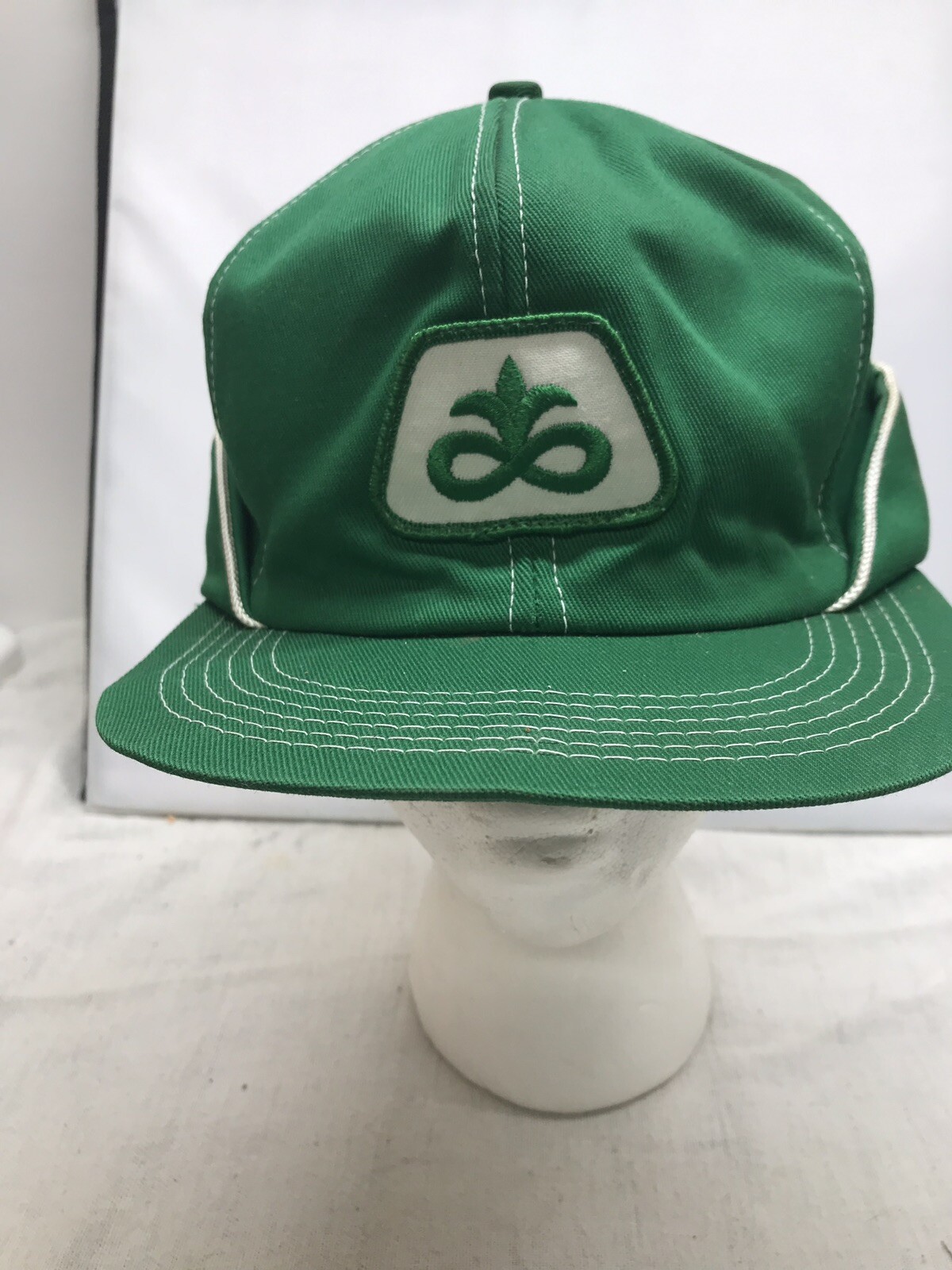 Vintage Pioneer Seeds K Brand Winter Hat Patch Flap Trucker