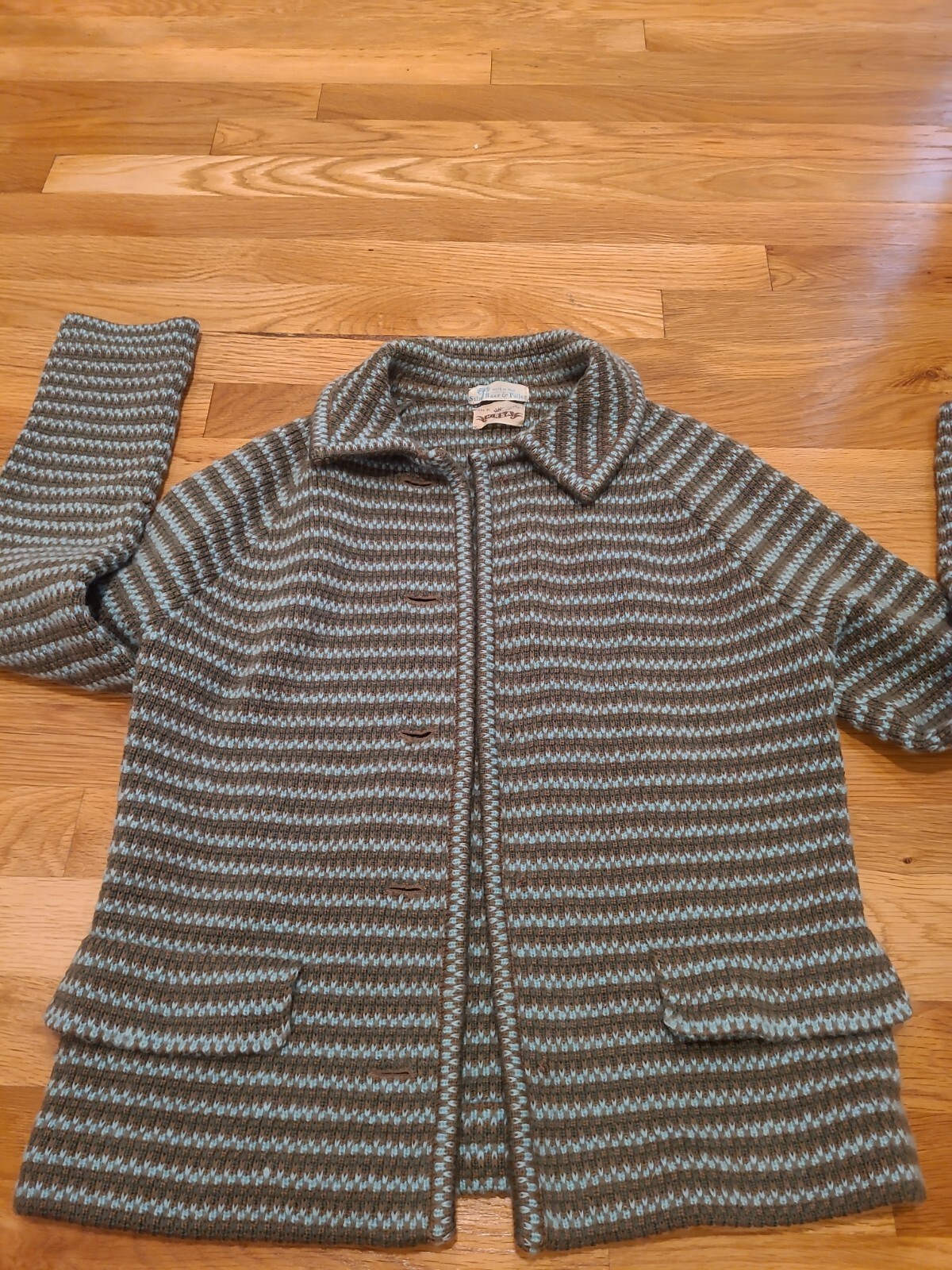 Vtg Stix Baer Fuller 100% Wool Sweater Stripes HAND MADE IN ITALY Sz Medium 10