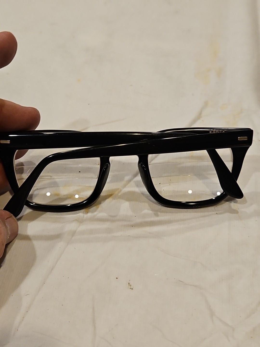 VINTAGE USS GI GOVERNMENT ISSUE 48-24 BLACK EYEGLASSES FRAME MILITARY EXCELLENT