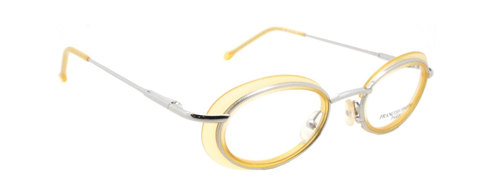 New Authentic Francois Pinton J 67 286 France Vintage Yellow Silver Eyeglasses