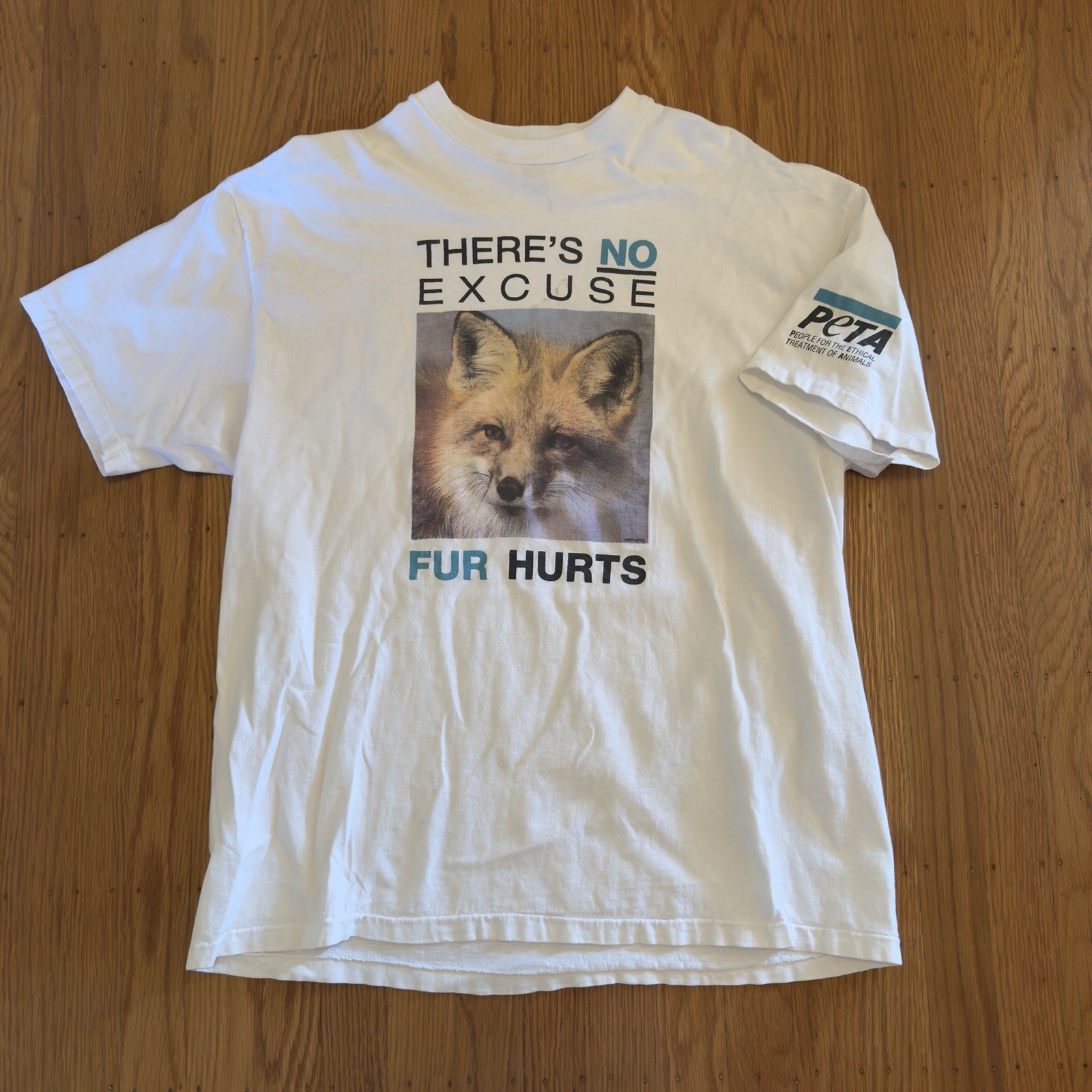 VTG 90s PETA People For The Ethical Treatment Of Animals Fur Hurts T Shirt XL