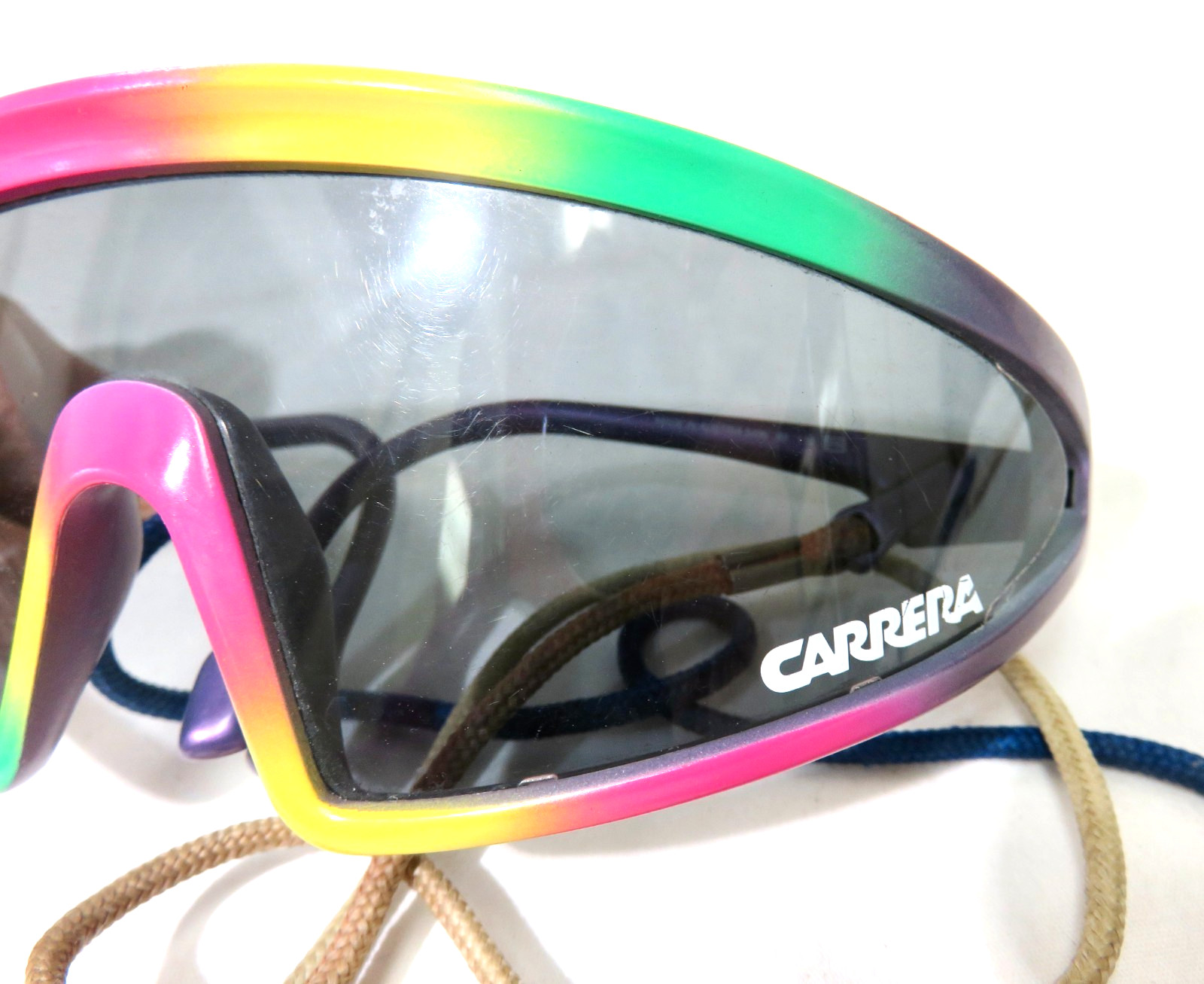 Vintage Carrera, Austria 5496 80 110, 1980s sport mask sunglasses RAINBOW READ