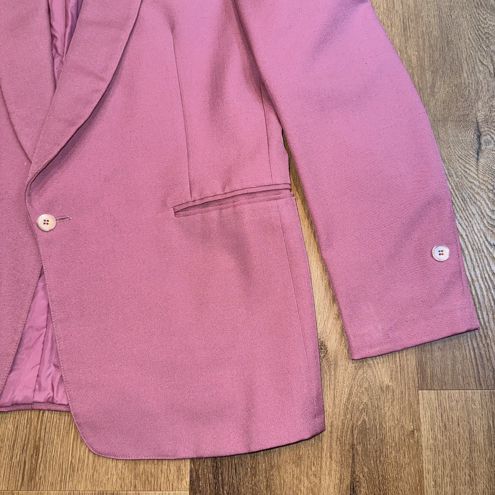 Vintage After Six Miami Vice Jacket Blazer Tuxedo Coat Pink 80s Mens 40 Short