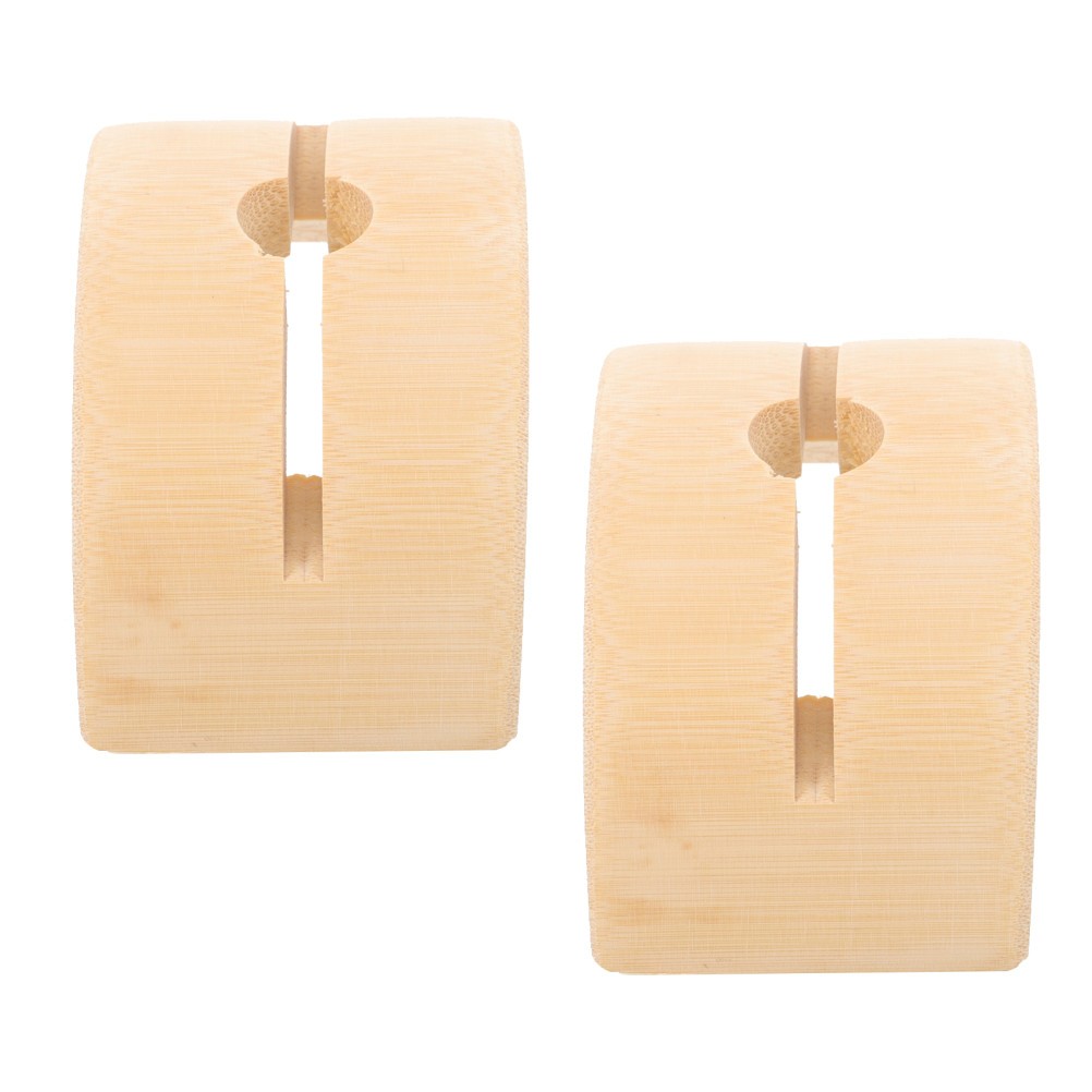 2Pcs Hand Fan Display Stand Wooden Beige Folding Fan Holder for Home Use