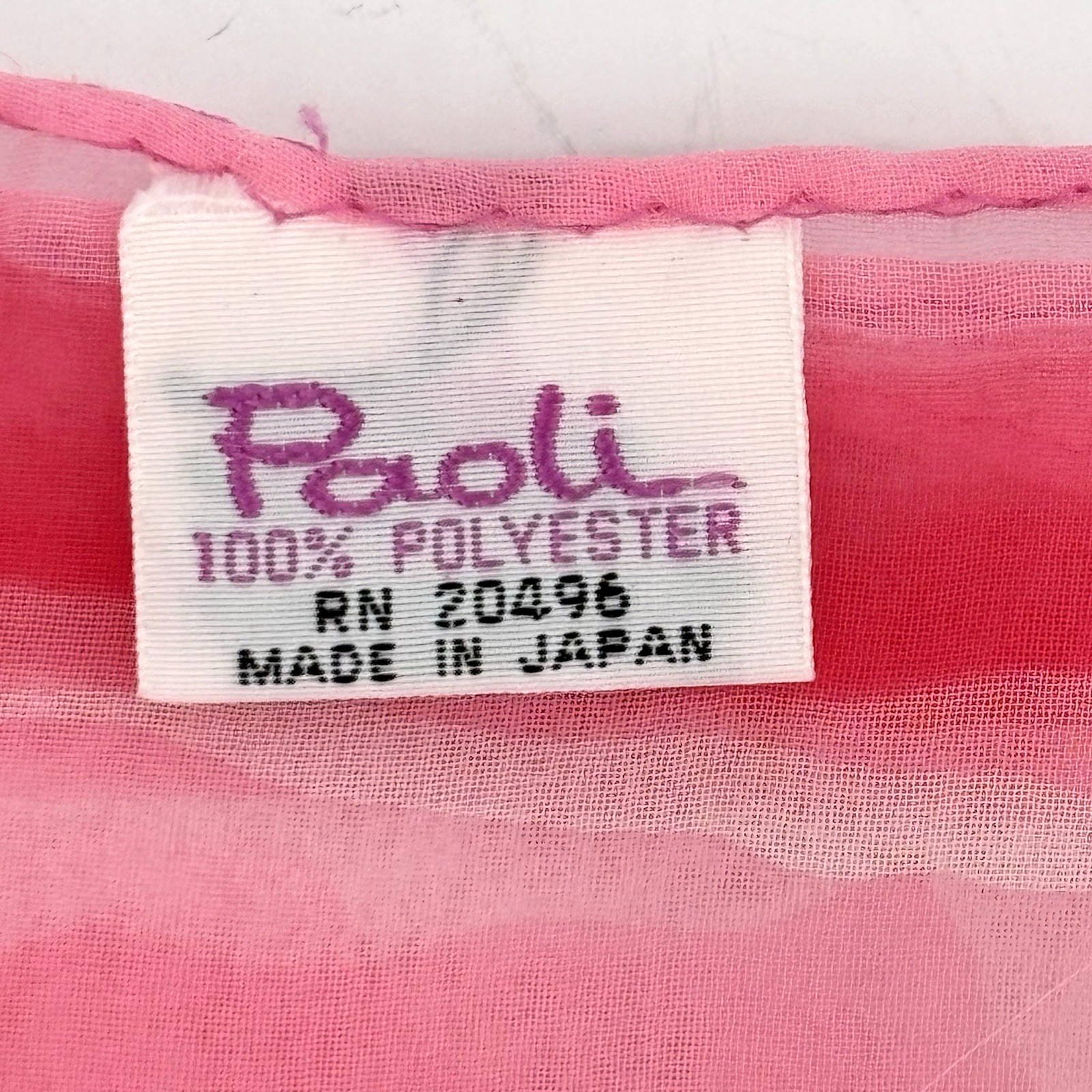 Paoli 20.5″ Square Scarf Geometric Mod Design 100% Polyester Pink Japan 60’s New