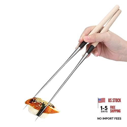 1 Pair Sushi Chopsticks, 28.3cm/11.1in Extra Long Metal Japanese Cooking S 11in