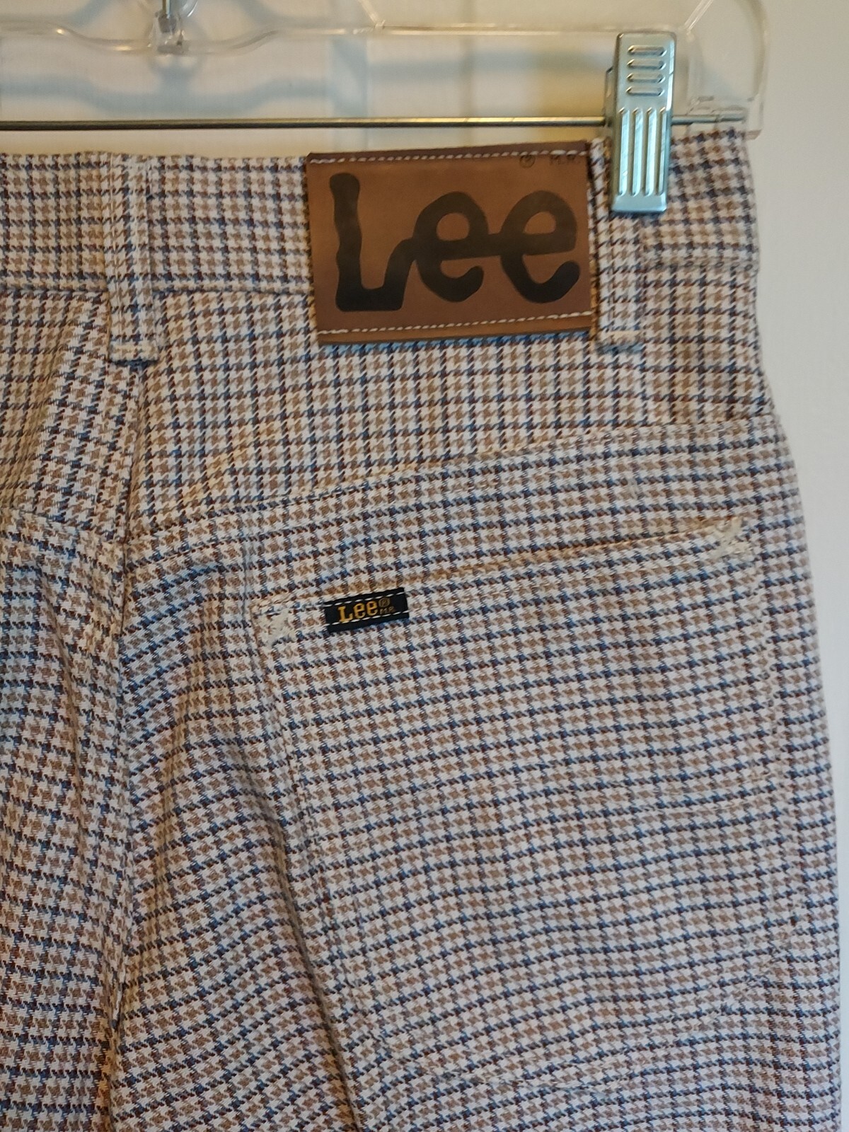 Vintage 60s 70s LEE Riders Pants Flare Leg POLYESTER Plaid Disco Ladies 1 or 2
