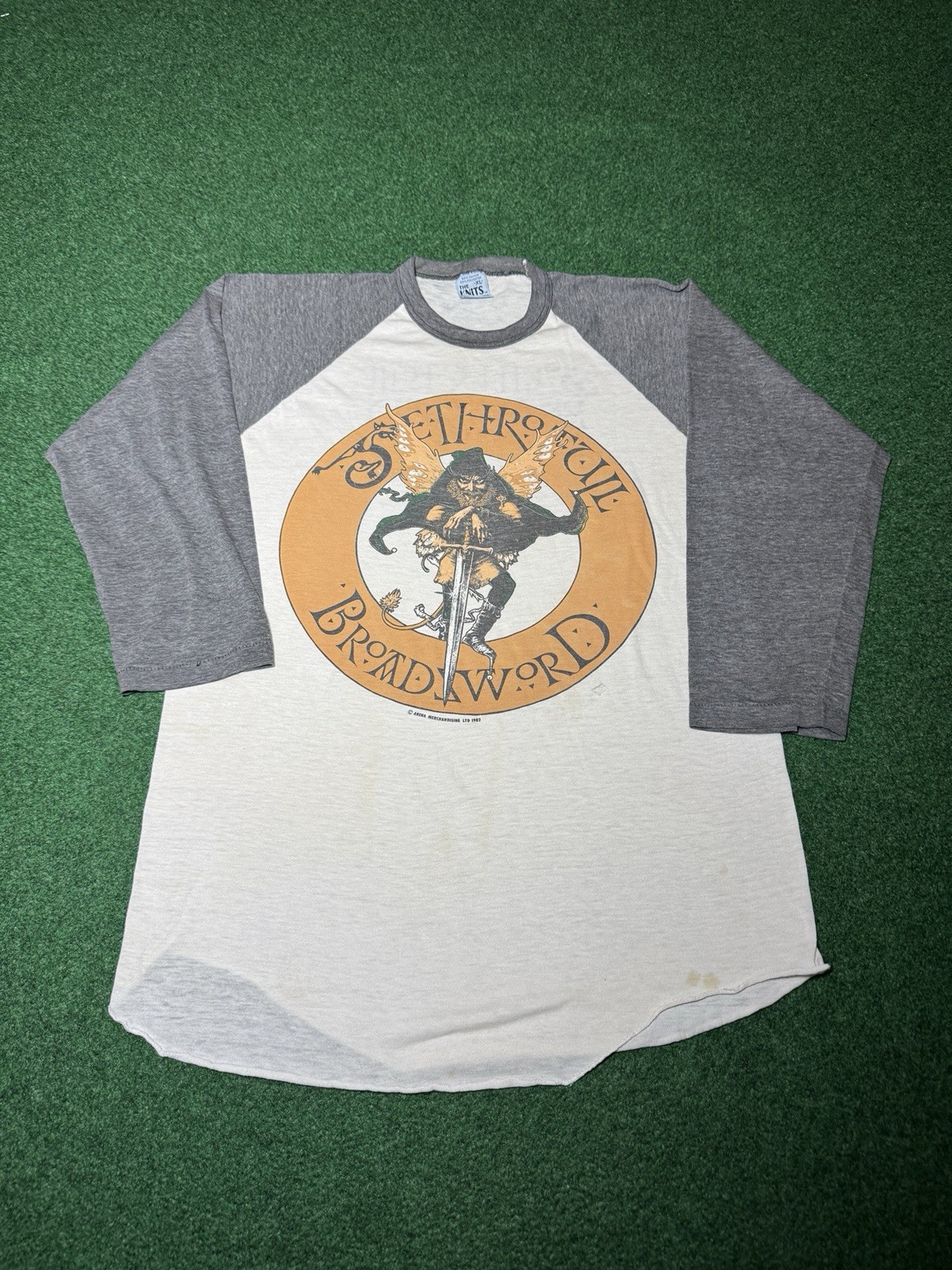 Jethro Tull 80s Raglan Concert Shirt 19×26 L/XL Vintage Broadsword Tour Band