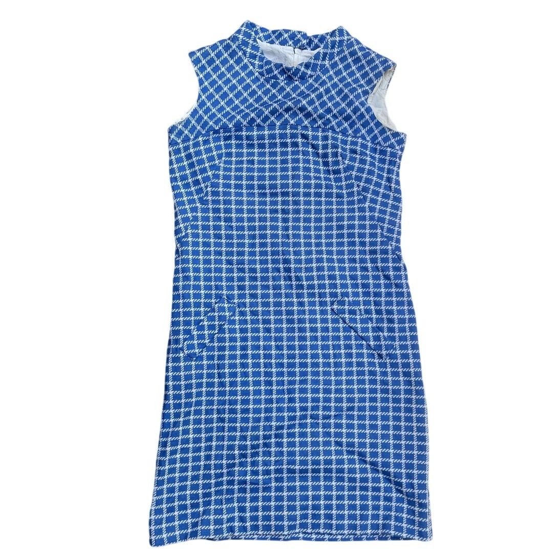 Beeline Blue Cotton Polyester Blend Dress 1960’s Size S