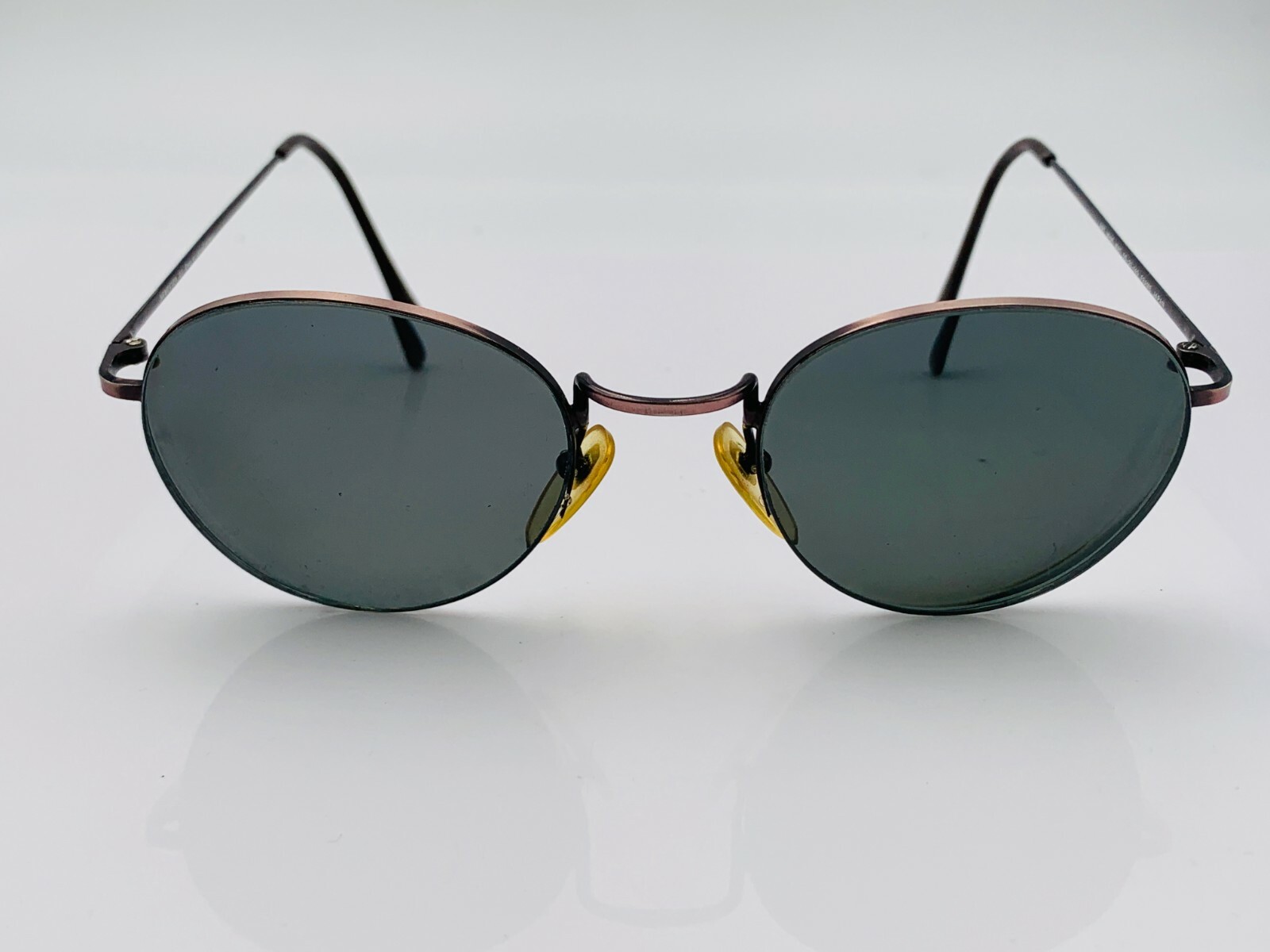 Vintage Semester 23 Bronze Metal Oval Half-Rimmed Sunglasses Japan FRAMES ONLY