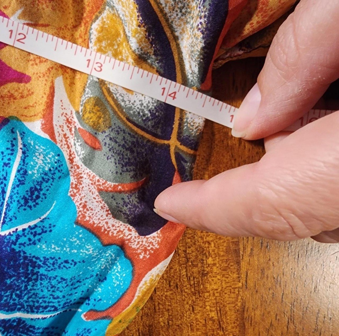 Vtg Madison Wells 90s Multi Silk Tropical Floral Faux Wrap Dress 7/8