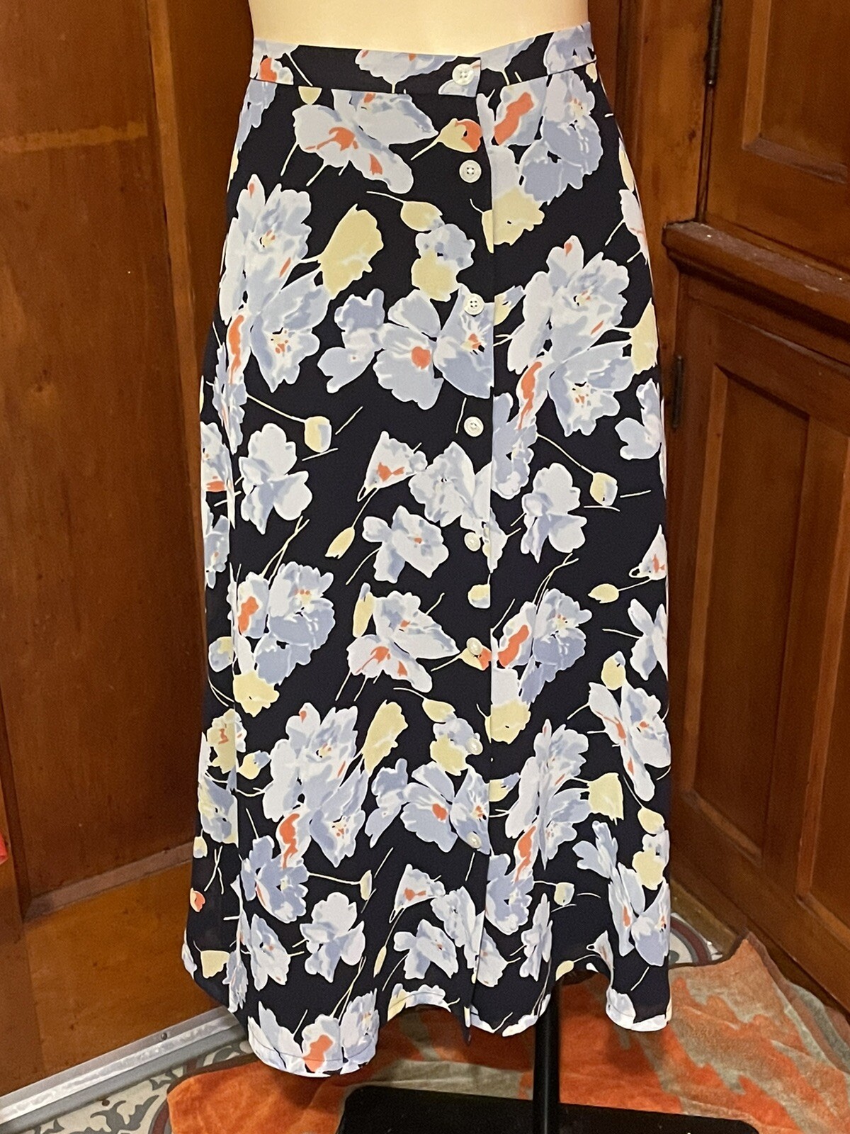 Vintage 90s NOS Ralph Lauren Chaps Floral Skirt 32 Waist Unworn With Tags