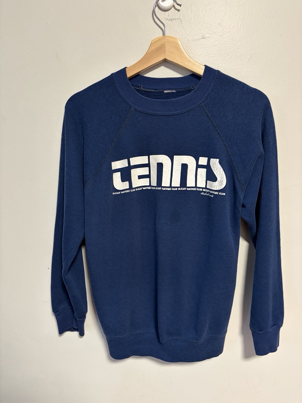Vintage 1970s Olean Racquet Club Tennis Crewneck Sweatshirt Size Large USA