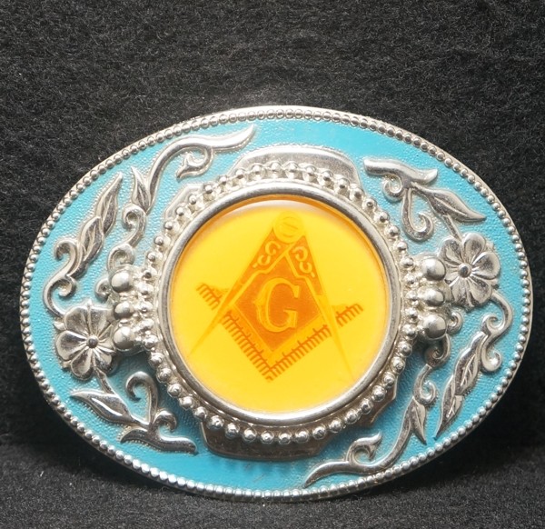 WI13136 FANTASTIC VINTAGE 1970s **MASONIC SYMBOL** ORGANIZATION MENS BELT BUCKLE