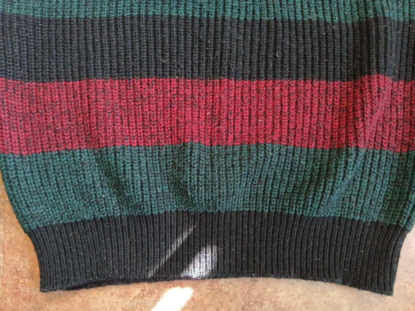 VTG 80’s Sweater Graphix Red Green Black Stripe Knit Grandpa Sweater Pullover-M