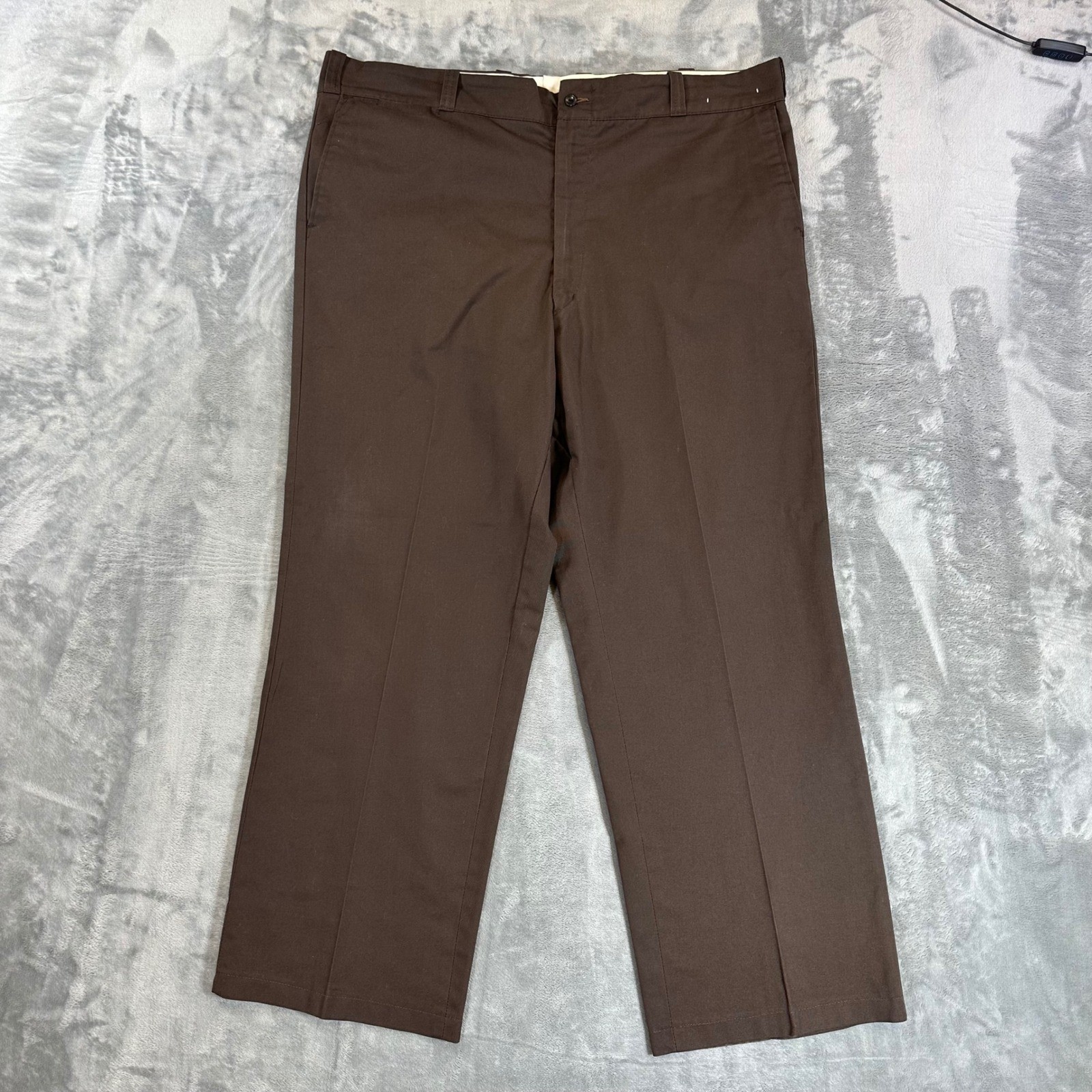 Vintage Sears Perma-Prest Pants Men’s Size 42×29 Brown Work Trousers Chino