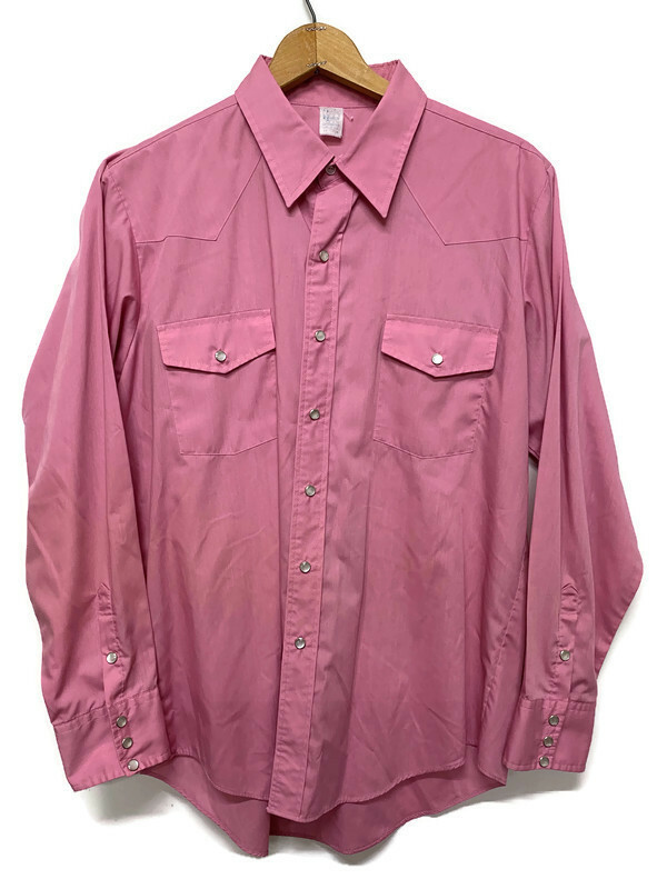 Pink Pearl Snap Shirt Malco Modes San Fran Country Western Men’s Size 17/34