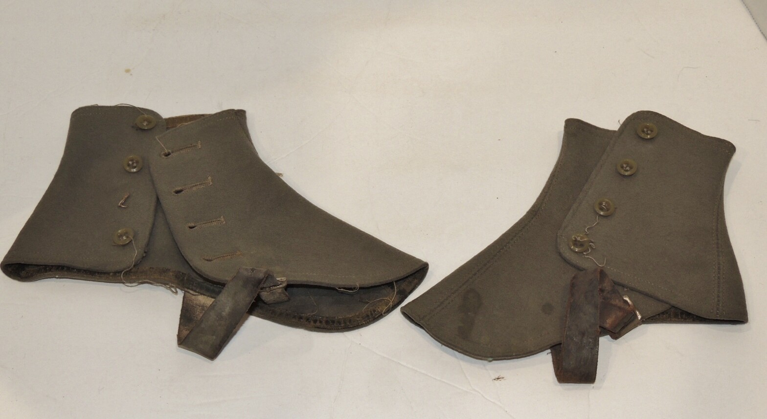 Antique Bond Street Spats Gray Wool Button Spats
