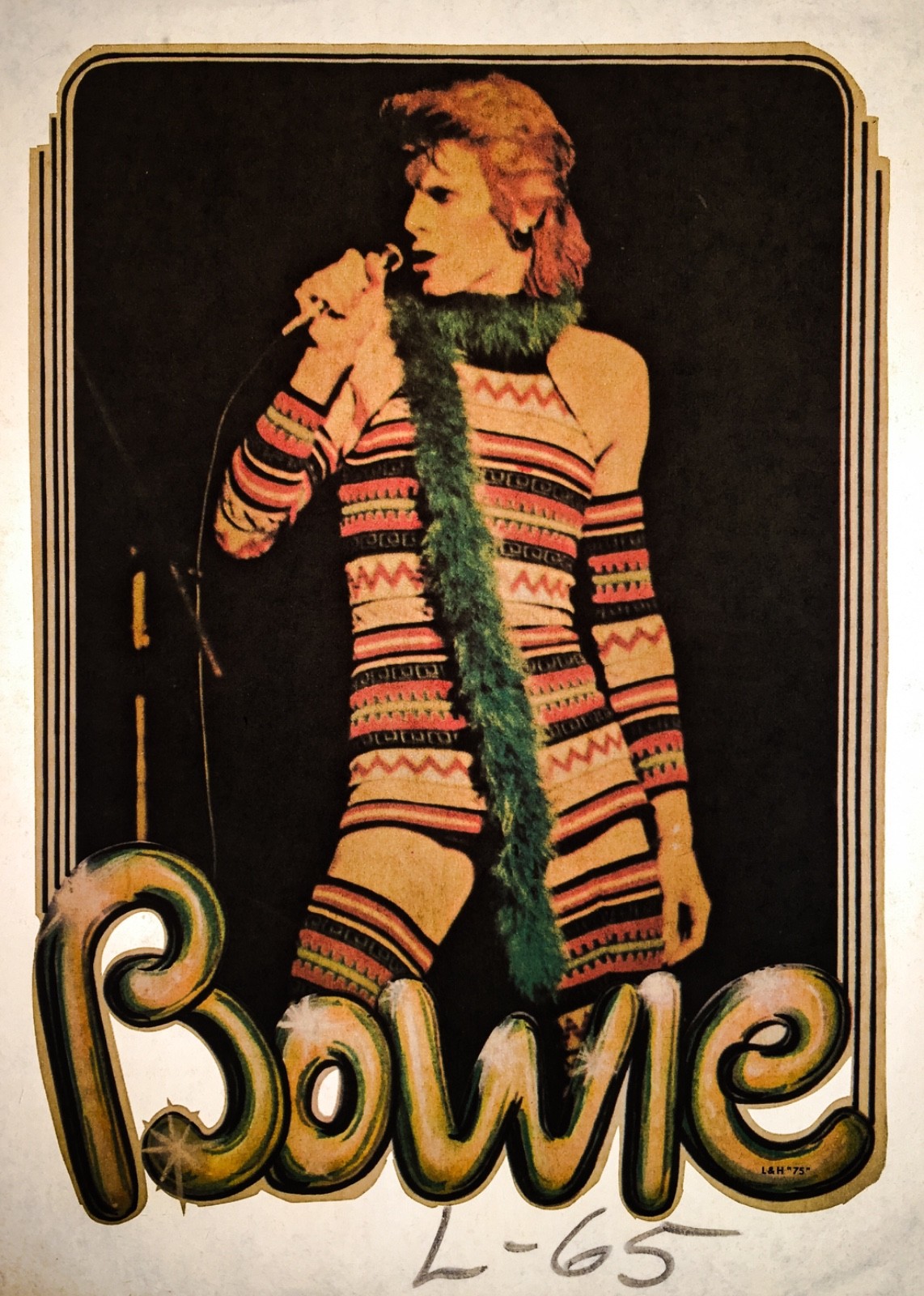 LAST1 NOS 70s vtg David Bowie spiders from mars ziggy stardust T-Shirt Iron-On